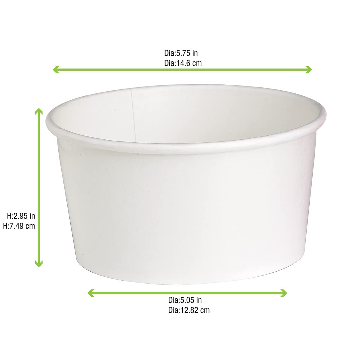PacknWood 32oz Round White Disposable Paper Food Containers - 5.9