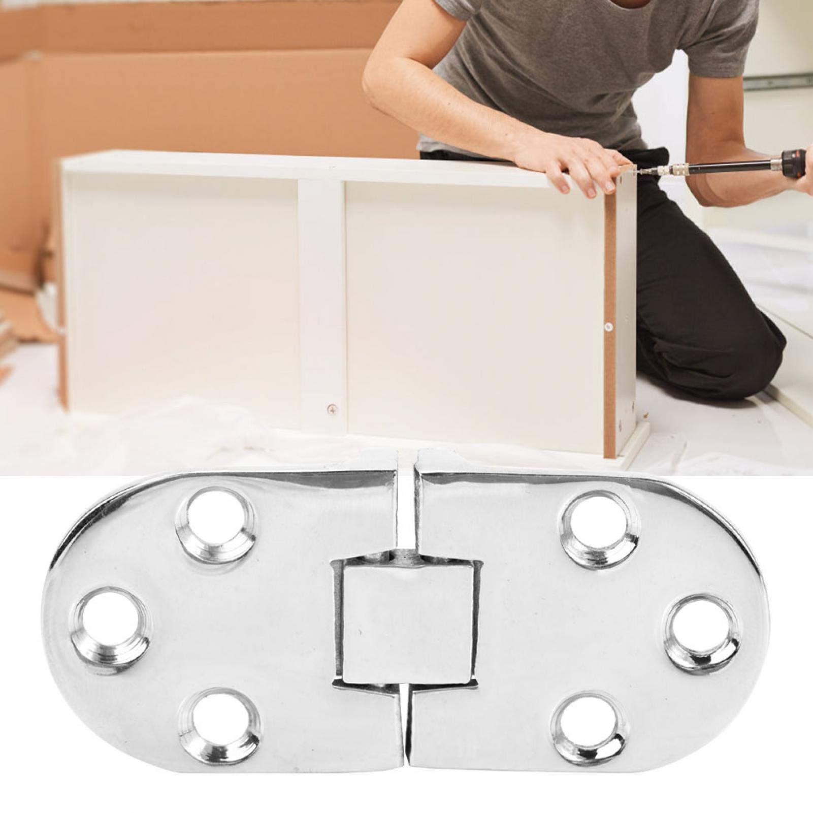 Stainless Steel Folding Hinge 66x30mm - Heavy Duty Cabinet Hinges for Kitchen, Furniture & Butler Trays | Durable Household Hardware for Tables, Doors & DIY Projects