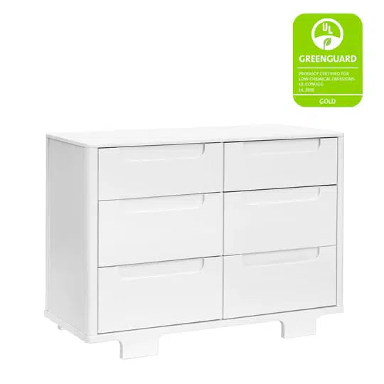 Babyletto Yuzu 6-Drawer Changing Table Dresser in White - Perfect Nursery Storage for Diapers & Baby Clothes