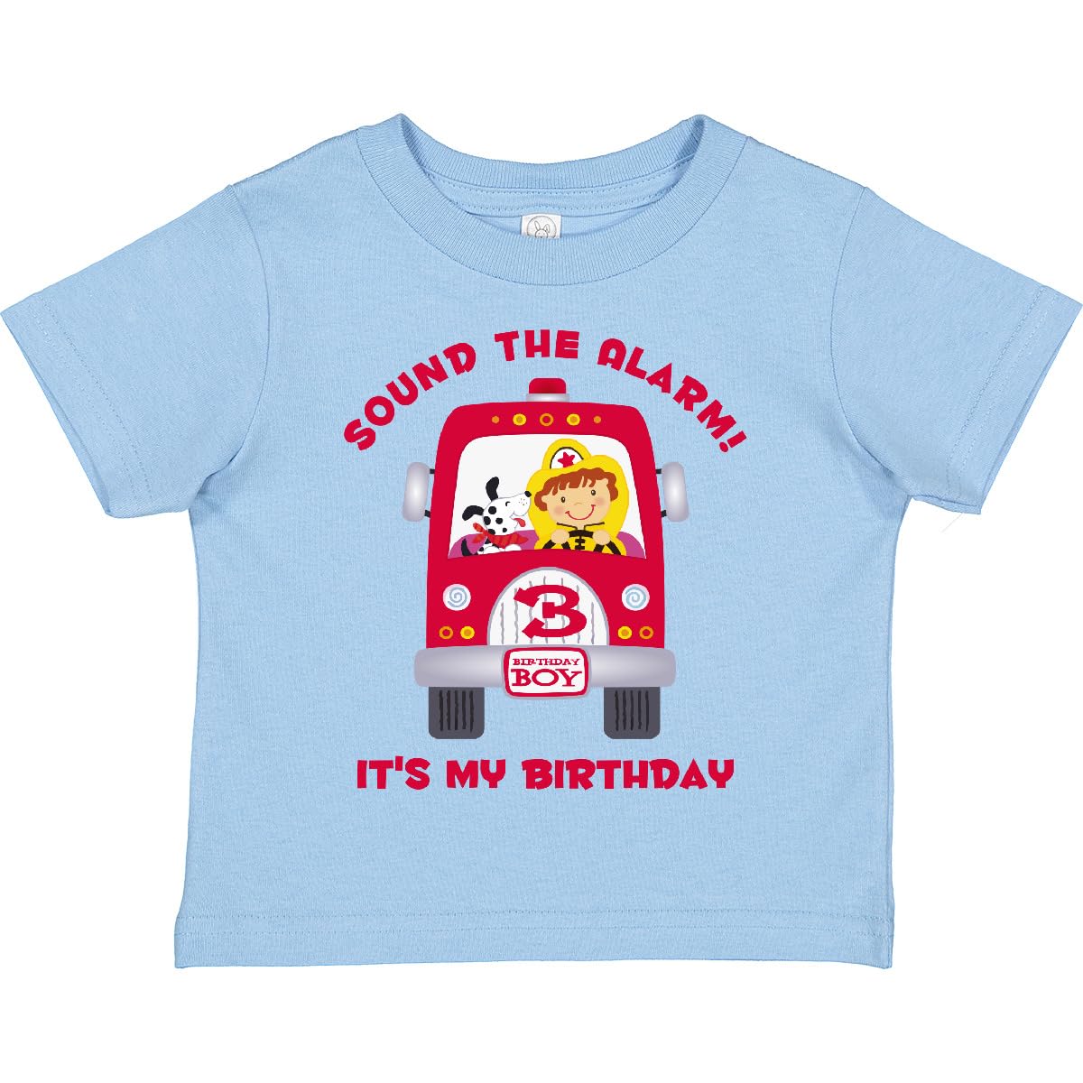 inktastic Fire Truck 3rd Birthday Boy Toddler T-Shirt - Perfect Gift for Firefighter Theme Parties & Toddler Birthday Celebrations