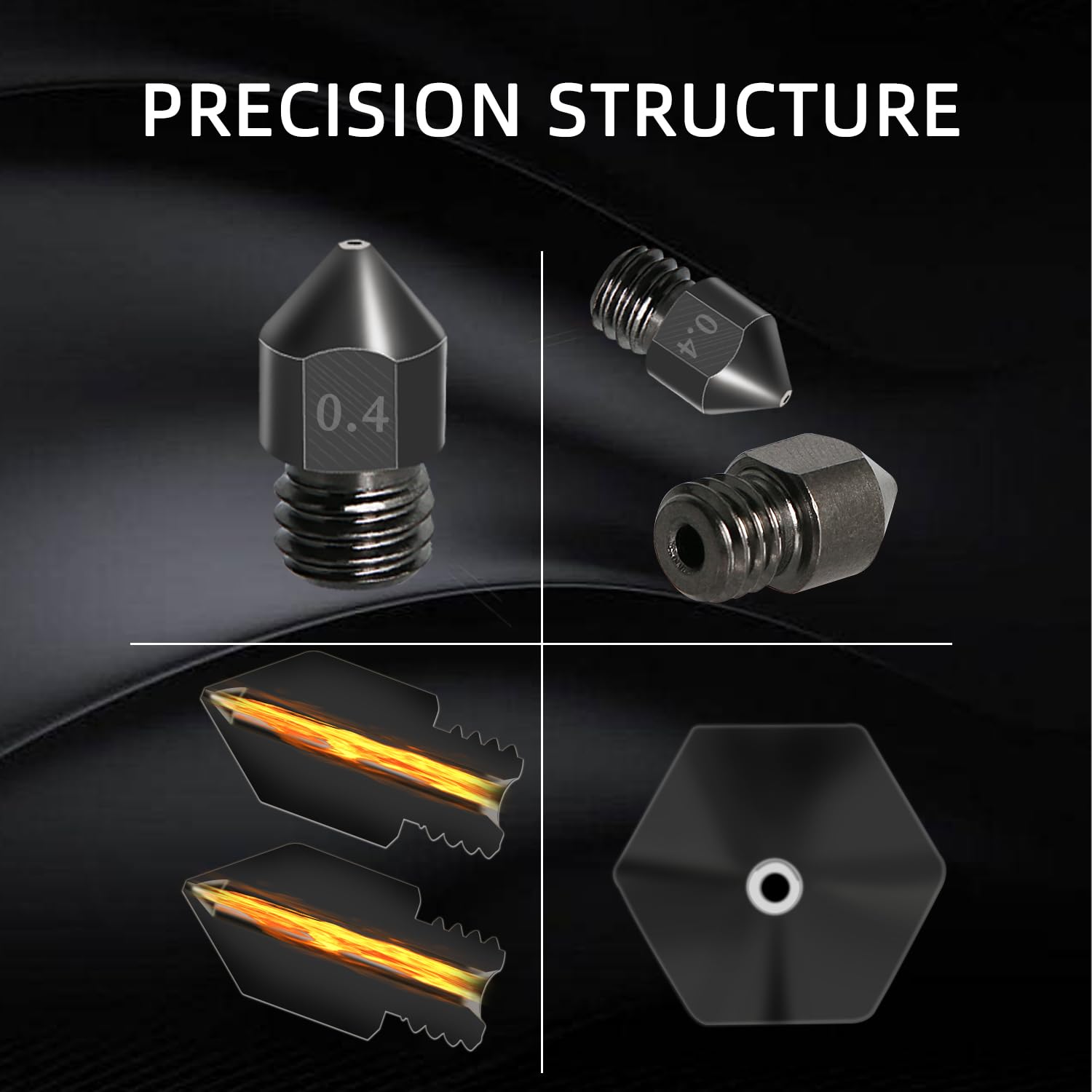 Aopin M6 1.75mm 3D Printer Nozzle - 0.4mm / 0.016