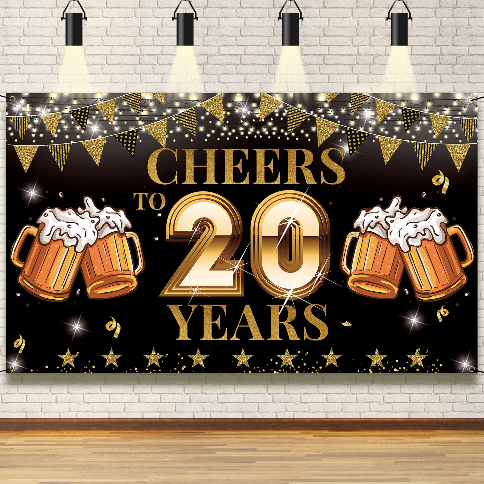 20th Anniversary Backdrop Banner - Class Reunion, Wedding, Work & Birthday Decor | Reusable Photo Booth Sign for Parties & Celebrations | Perfect for Yard Signs, Events & Milestone Decorations