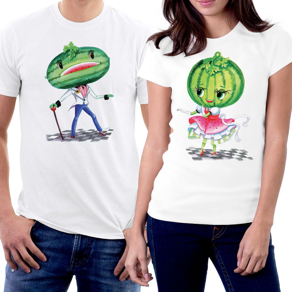 Matching Groom and Bride Heart Suit Couple T-Shirts - Romantic Wedding Couples Outfit for Engagement, Honeymoon & Anniversary Celebrations