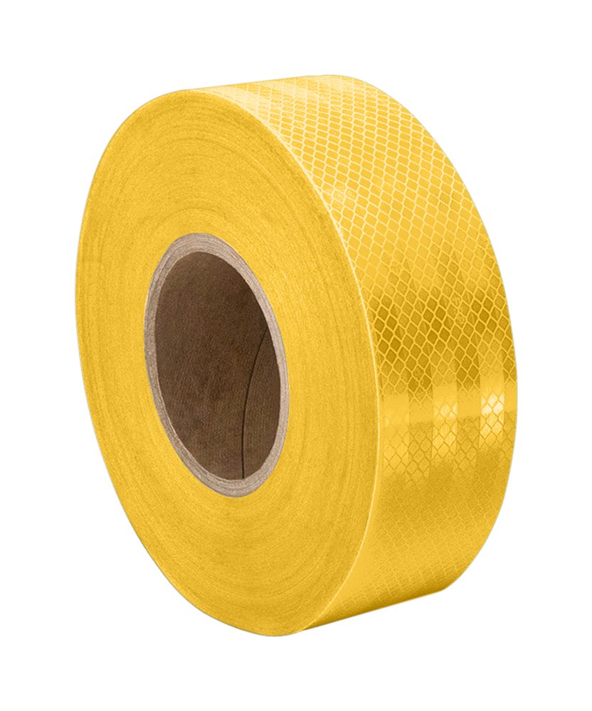 3M 3431 Yellow Micro Prismatic Reflective Tape – 1.75 Inch x 150 Feet Non-Metalized Adhesive Safety Roll for High Visibility, Traffic Cones, Work Vests & Nighttime Safety Gear