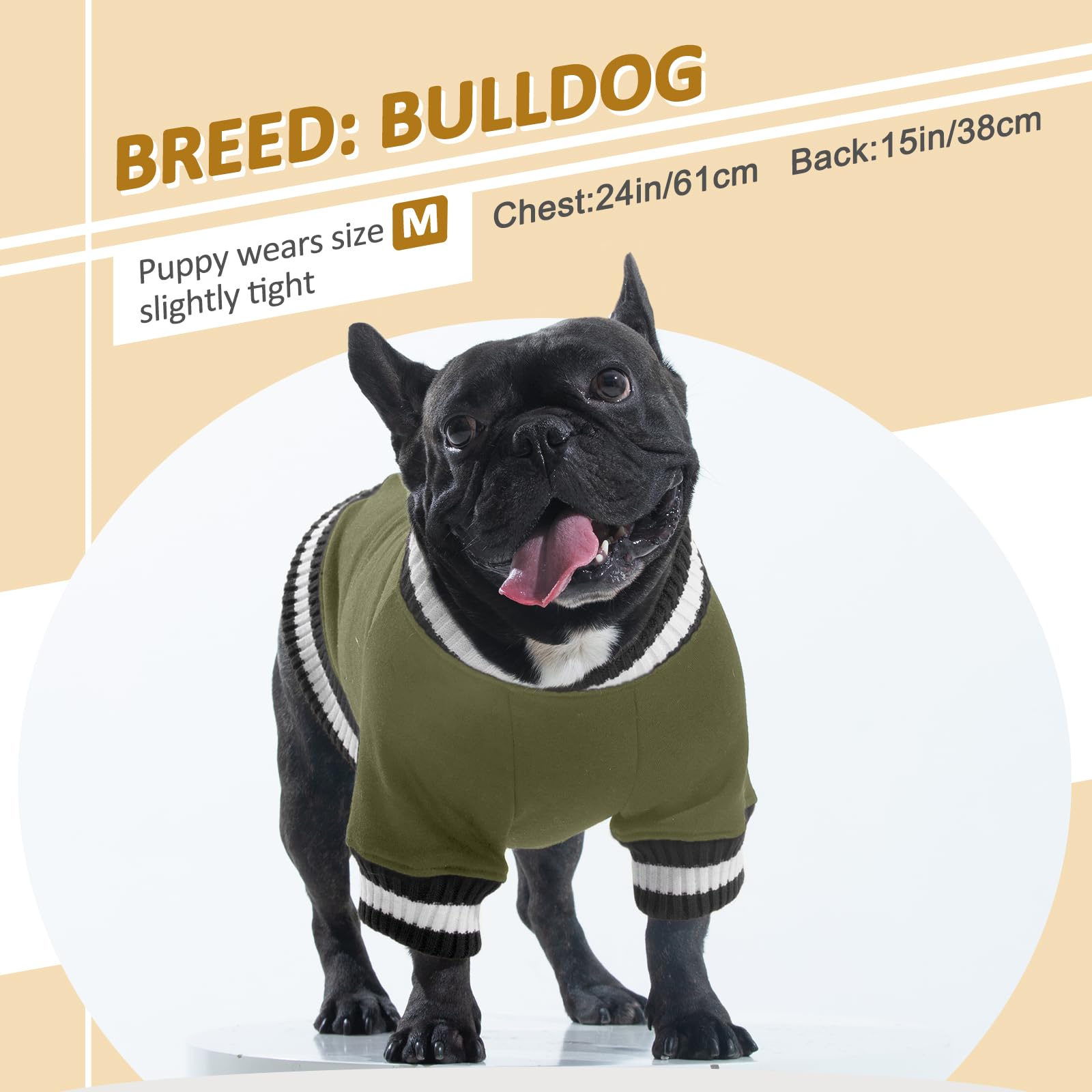FUAMEY Warm Dog Pullover Sweatshirt - Fleece Winter Sweater for Small & Medium Dogs | Soft Pet Clothes for Puppies | Cute Green Outfit for Doggie Boys & Girls | Perfect for Cold Weather Walks & Indoor Coziness
