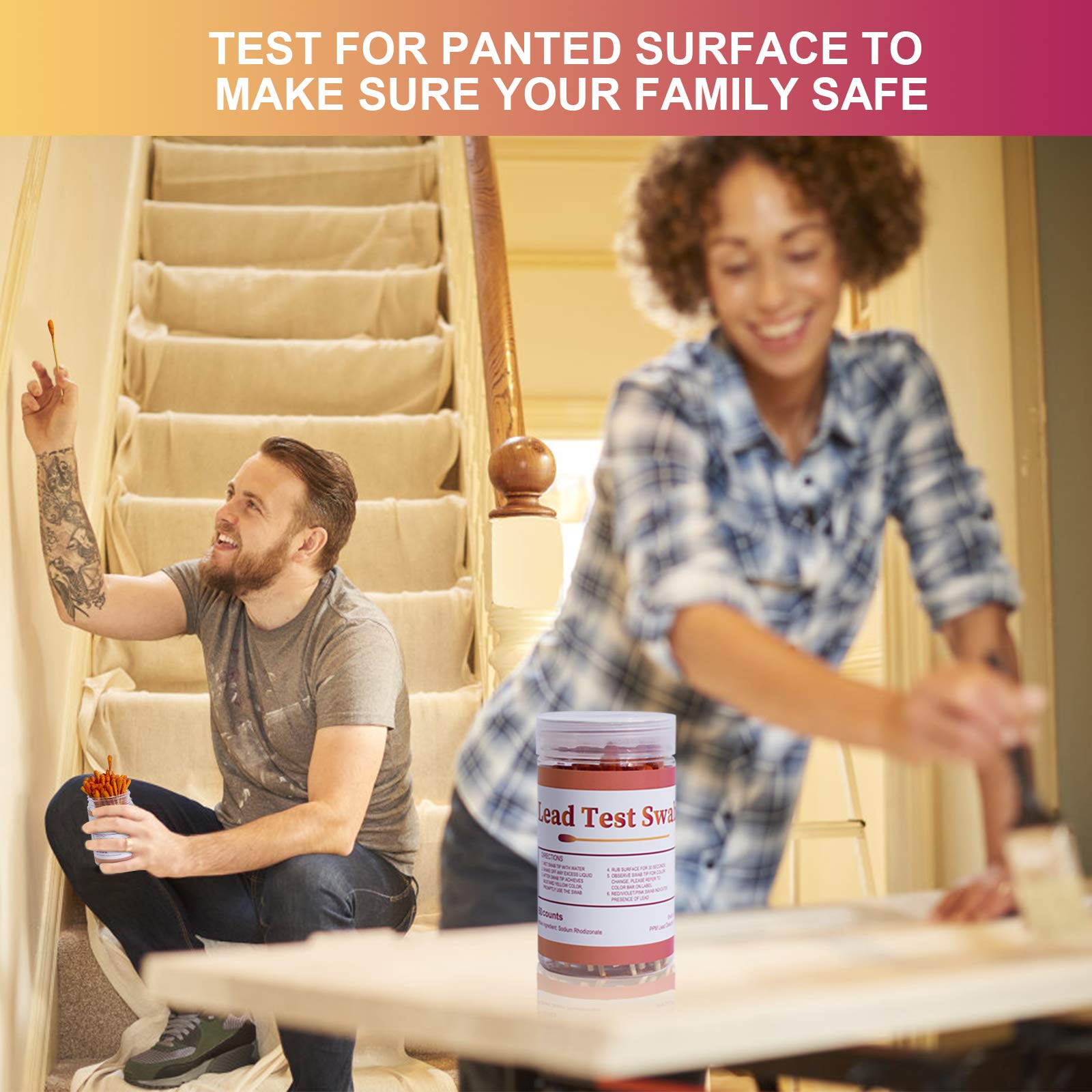 Webetop Lead Paint Test Kit - 60 Swabs for Painted Surfaces, Ceramics, Dishes - Fast 30-Second Results for Home Safety