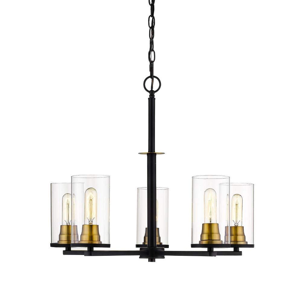 Millennium 3485-MB/HBZ 5-Light Black Chandelier - Modern Ceiling Light Fixture for Dining Room, Living Room & Bedroom