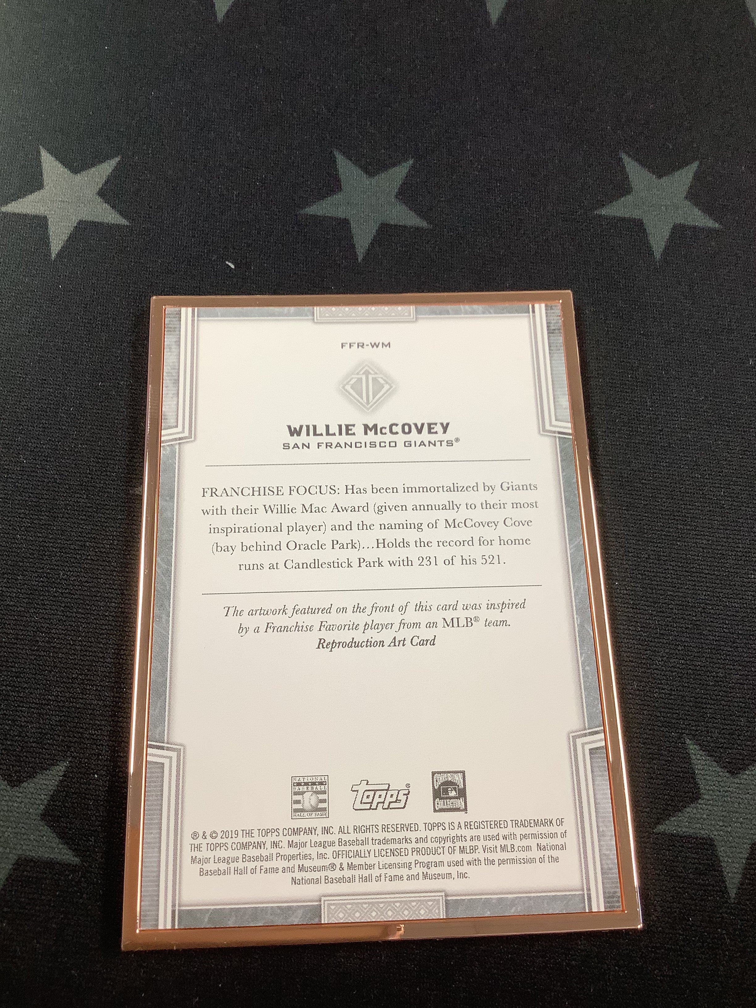 2019 Willie McCovey Franchise Favorites Transcendent Collection Baseball Card #FFR WM /100 - Rare Collectible for MLB Fans & Sports Memorabilia Enthusiasts