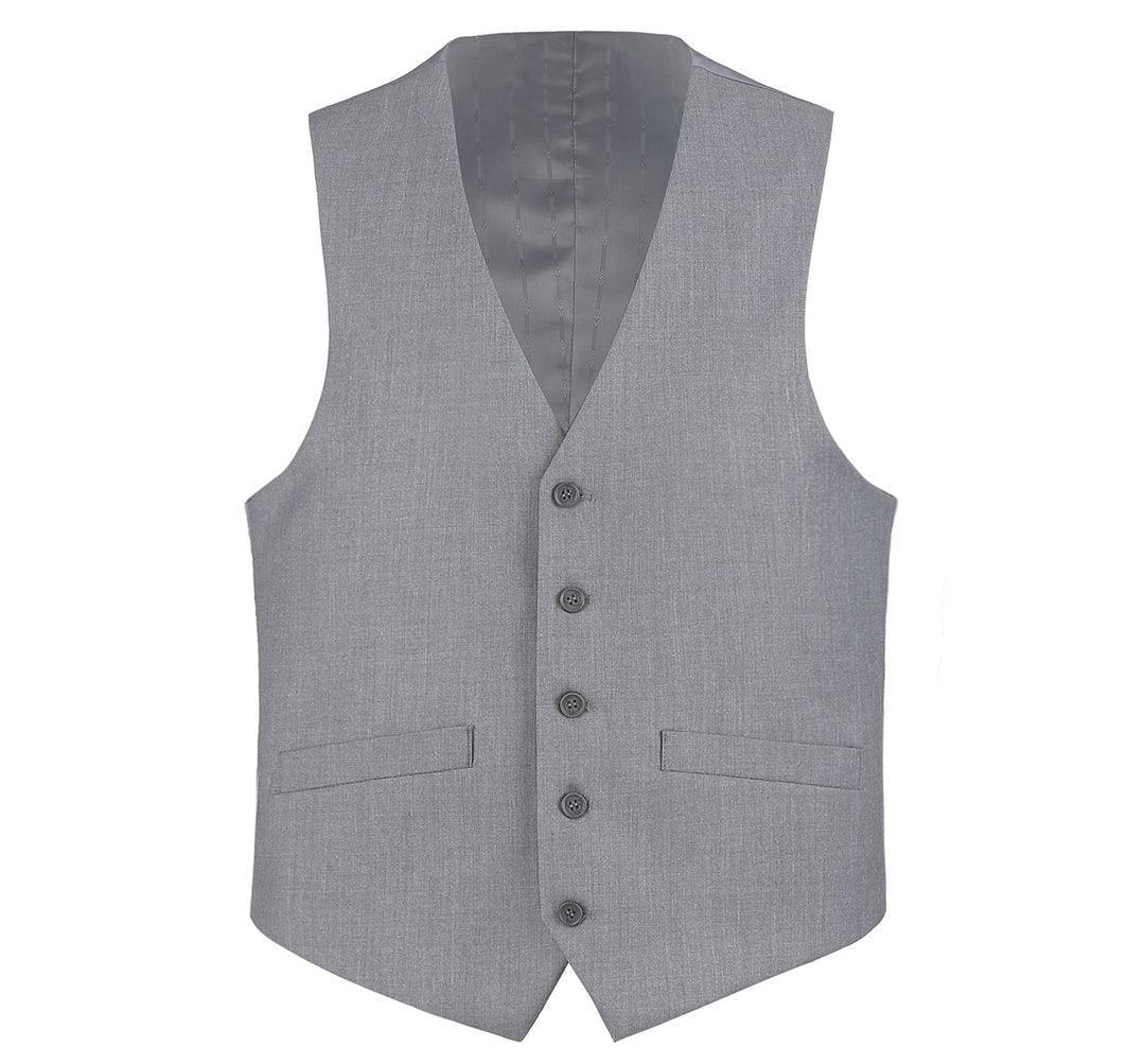 Men's Slim Fit Gray Suit Vest - Formal Business Blazer Jacket Separates for Weddings, Office & Professional Events