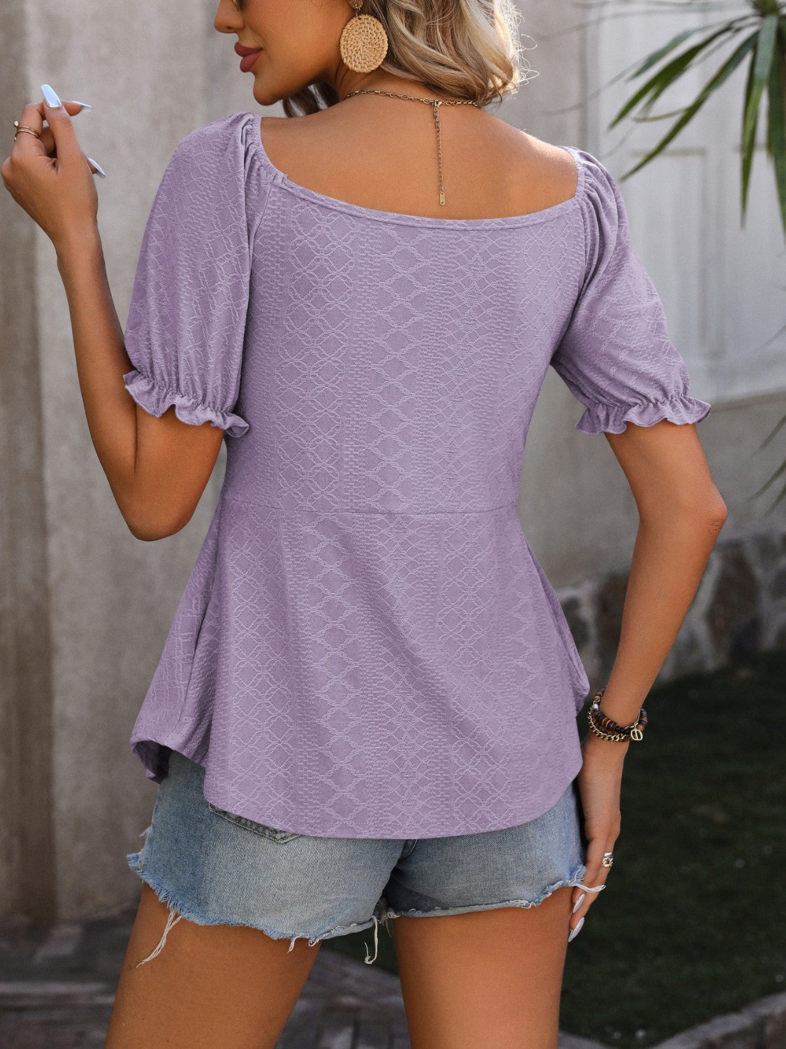 Flounce Sleeve Blouse for Women - Elegant Ruffle Top with Flowy Sleeves - Perfect for Office Wear, Date Night & Special Occasions