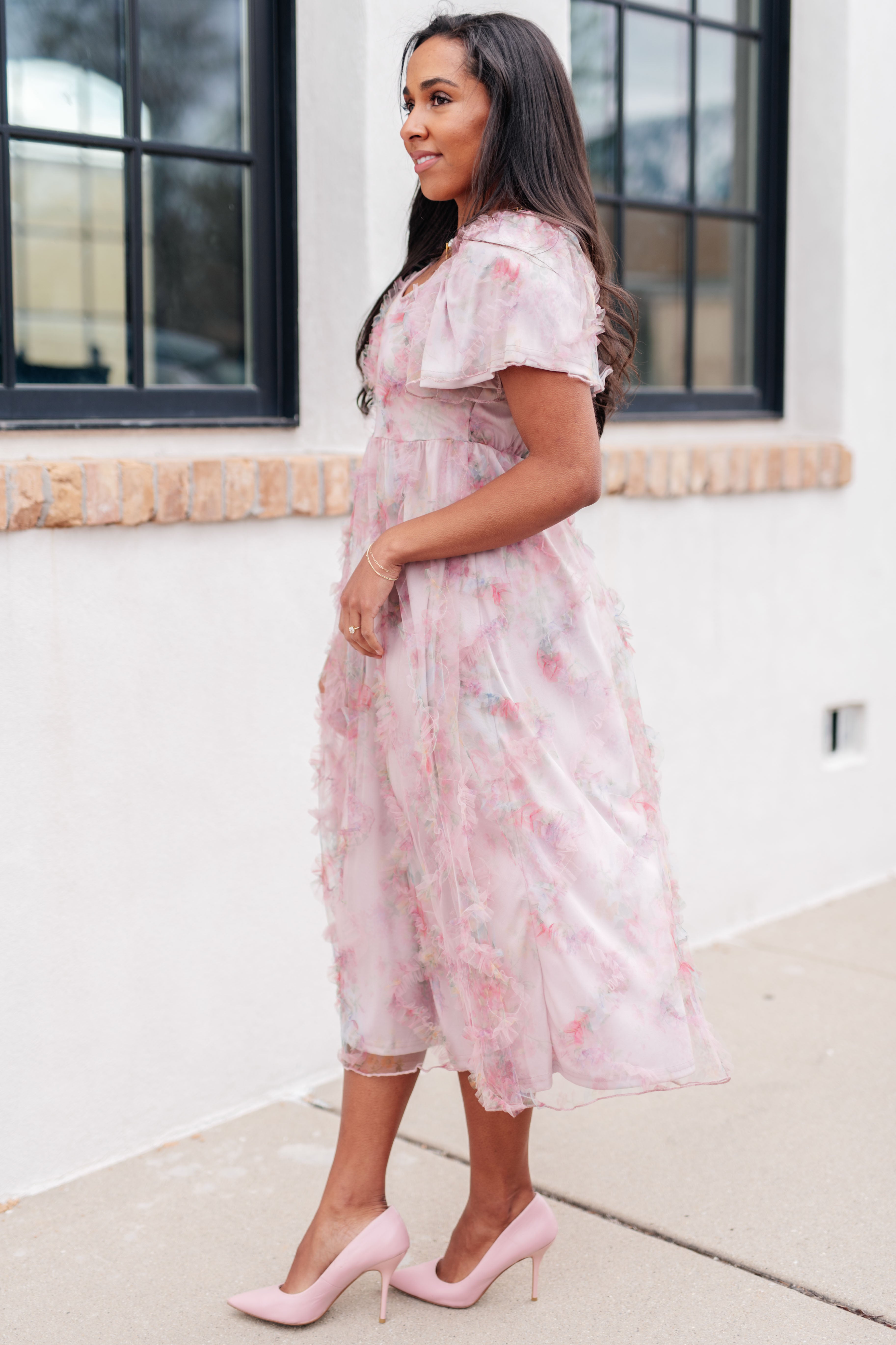 My Little Songbird Fluttersleeve Dress - Elegant Flutter Sleeve Summer Dress for Women | Perfect for Weddings, Parties & Special Occasions