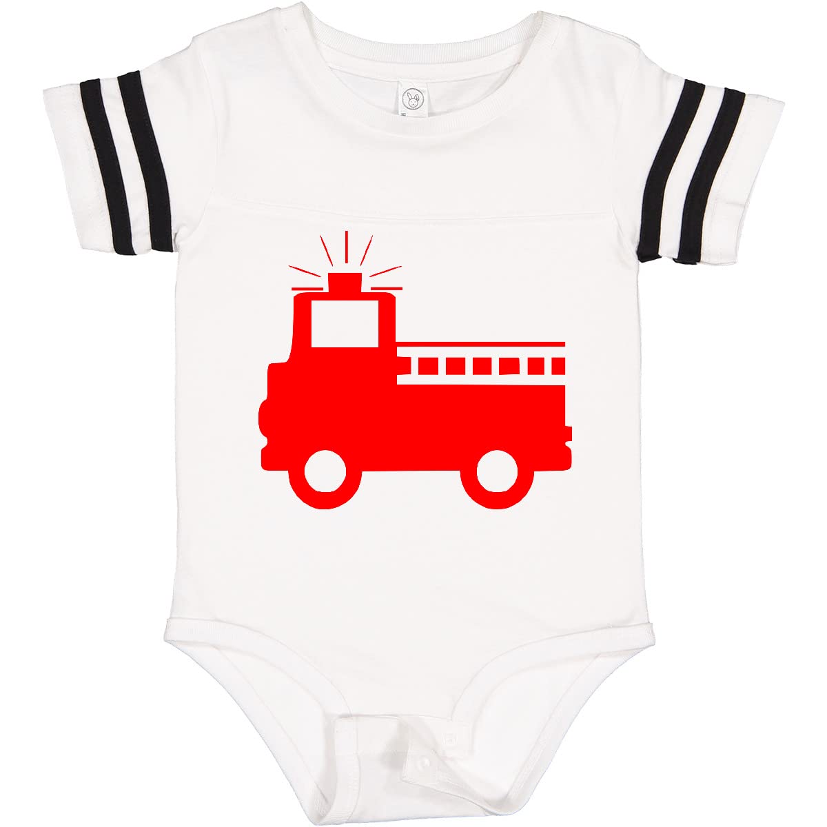 Inktastic Cute Red Firetruck Baby Bodysuit - Soft Cotton Infant Onesie for Boys & Girls - Perfect for Firefighter Theme Parties, First Birthday & Photo Shoots