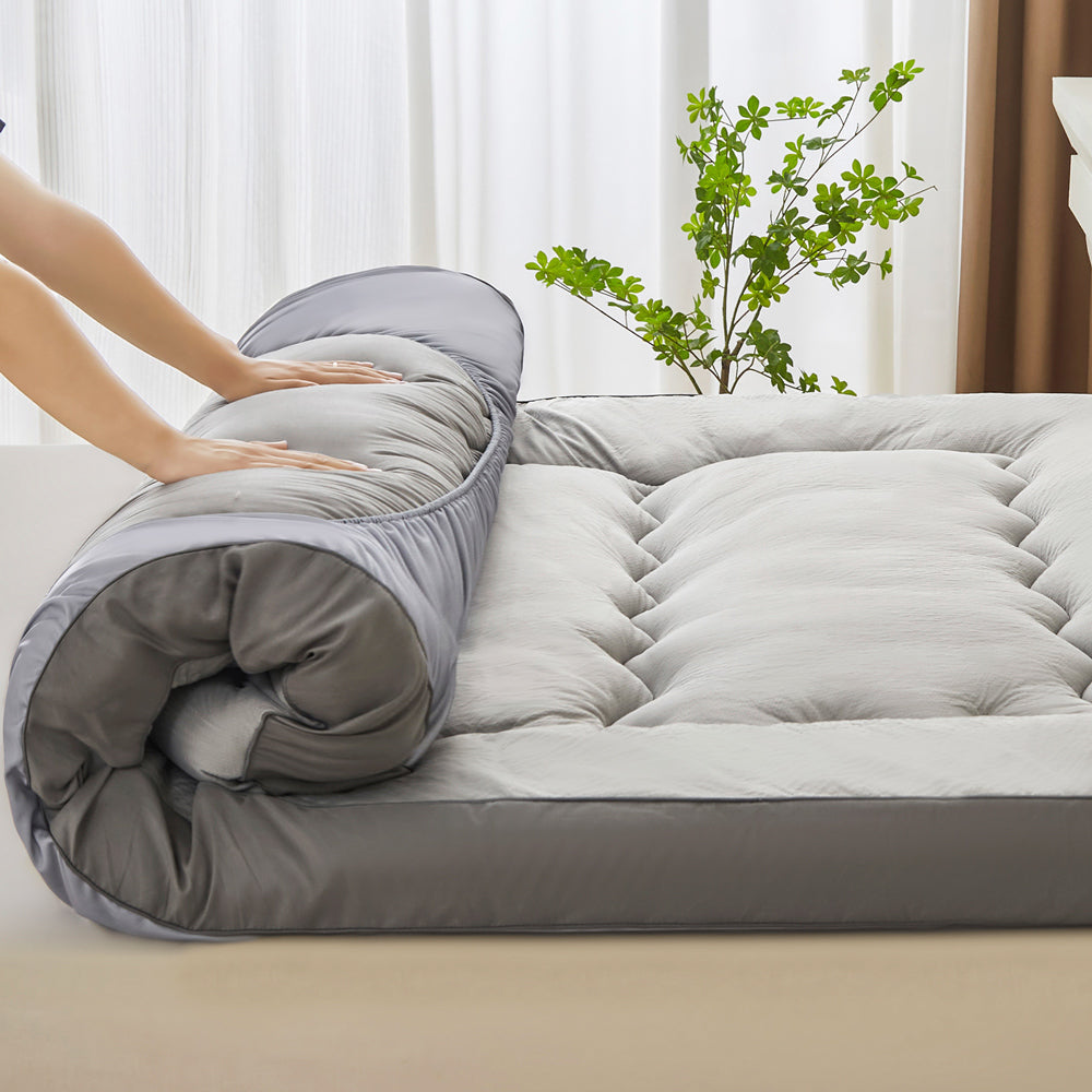 MAXYOYO Extra Thick Cooling Mattress Topper - 8-21 Inch Deep Pocket Queen Size - Breathable Grey Memory Foam Bed Topper for Hot Sleepers - Perfect for Summer Nights & Guest Rooms