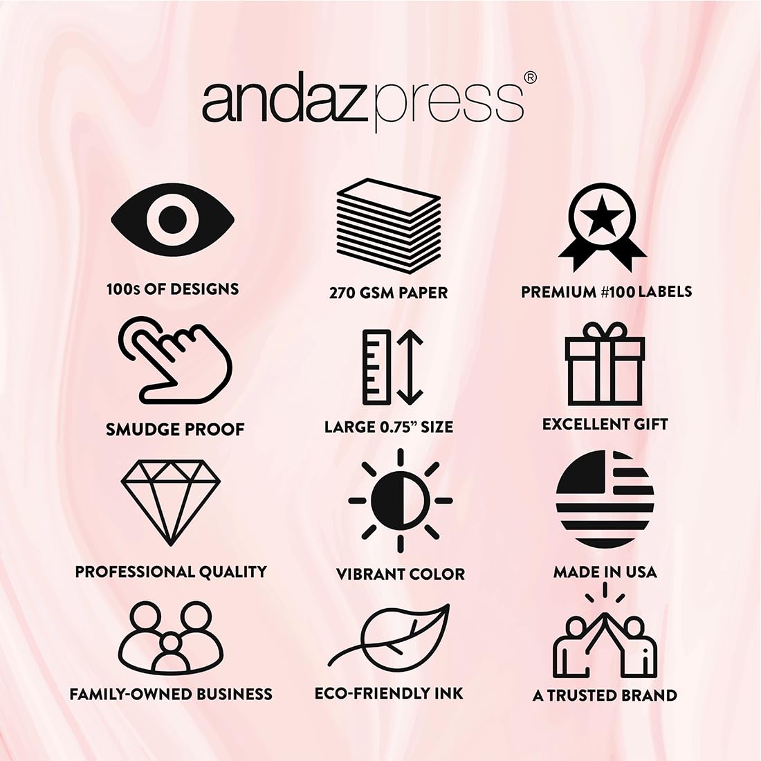 Andaz Press Chocolate Drop Labels - 216-Pack for Graduation 2024 | Party Favors & Gifts