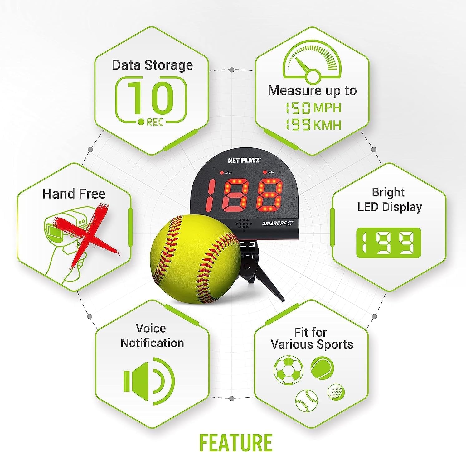 Tennis Radar Gun - Speed Sensor for Serve & Ball Tracking - Perfect for Training & Coaching
