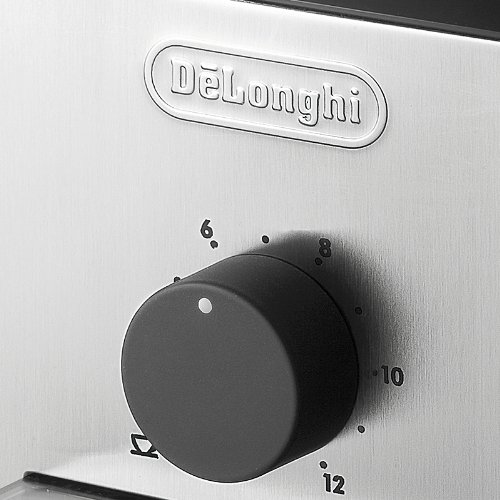 De'Longhi Stainless Steel Burr Coffee Grinder - Adjustable Coarseness for Espresso, Drip & French Press - Perfect for Home Baristas & Coffee Enthusiasts (Silver)
