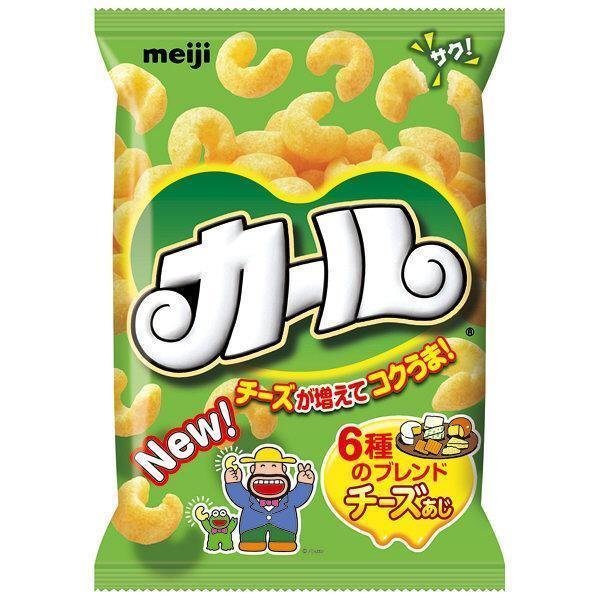 Meiji Karl Corn Puff Snack - Cheese & Light Salt Flavors (2 Bags) - Crunchy Japanese Snacks for Parties, Office & Movie Nights