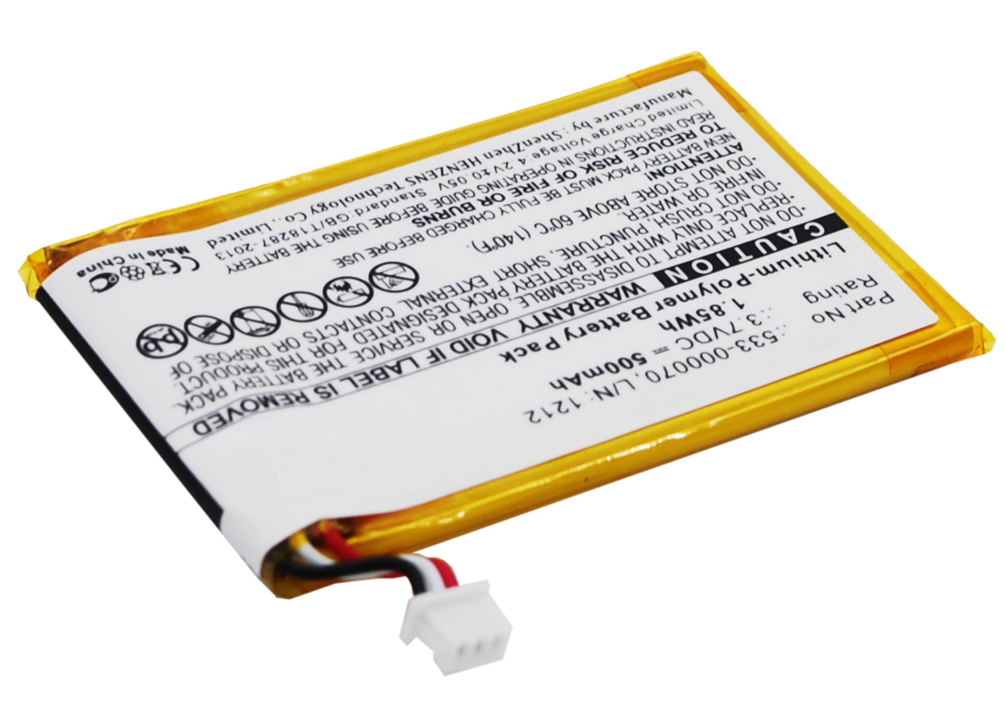 Synergy Digital Wireless Mouse Battery - 3.7V 500mAh Li-Polymer High Capacity Replacement for Logitech 1212 Wireless Mouse (Compatible with Model 533-000070) | Perfect for Home Office, Gaming & Remote Work
