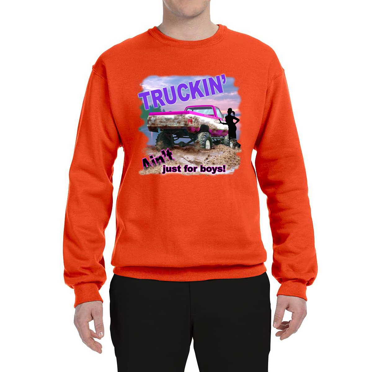 Wild Bobby Truckin' Graphic Sweatshirt - Unisex Crewneck Tee for Men & Women | Casual Streetwear, Road Trip Outfit, Car Enthusiast Apparel