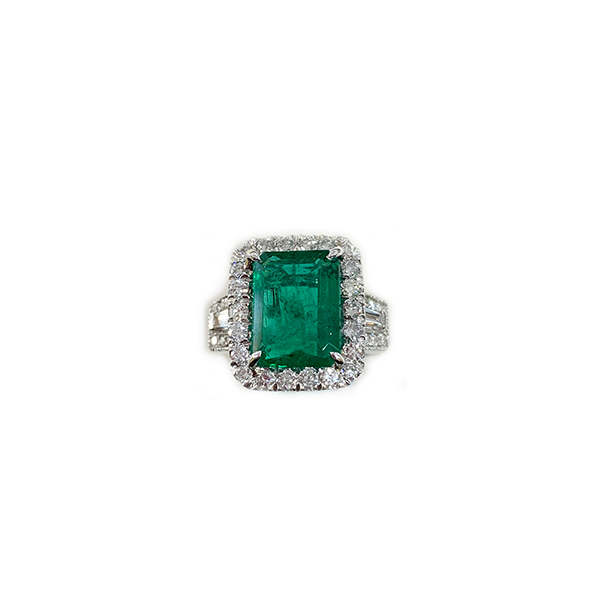 14K White Gold Emerald Ring for Women - Elegant Green Gemstone Jewelry for Engagement, Wedding & Special Occasions