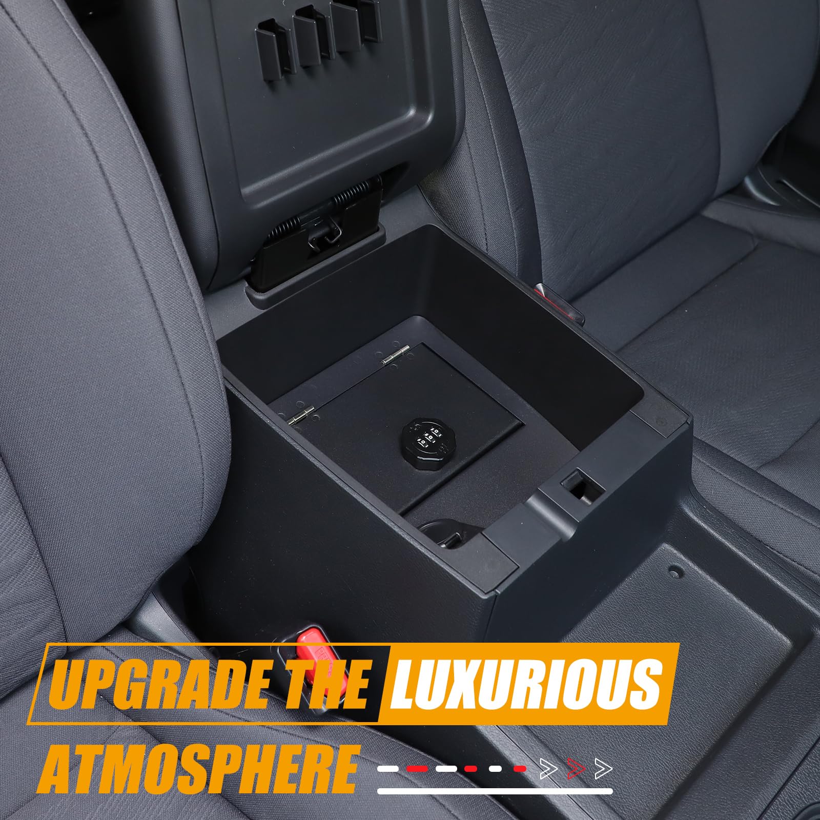2022-2025 Nissan Frontier Car Armrest Safe Box with 3-Digit Combination Lock - Center Console Storage Organizer for Valuables | Secure Storage Solution for Road Trips & Daily Commute