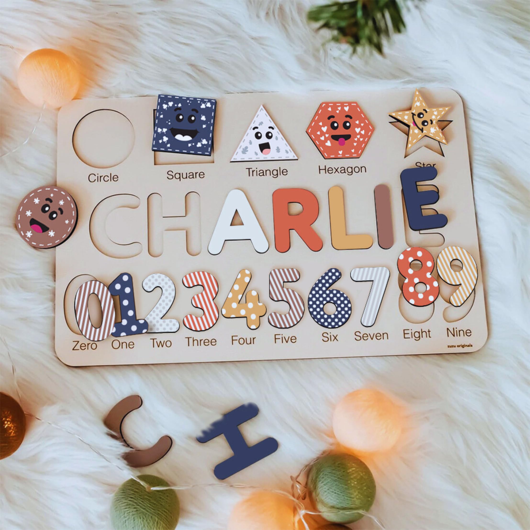 Personalized Wooden Number Puzzle - Montessori Learning Toy for Kids, Custom Name Puzzle, Educational Birthday & Christmas Gift for Toddlers & Boys - Perfect for Homeschooling & Preschool Math Activities
