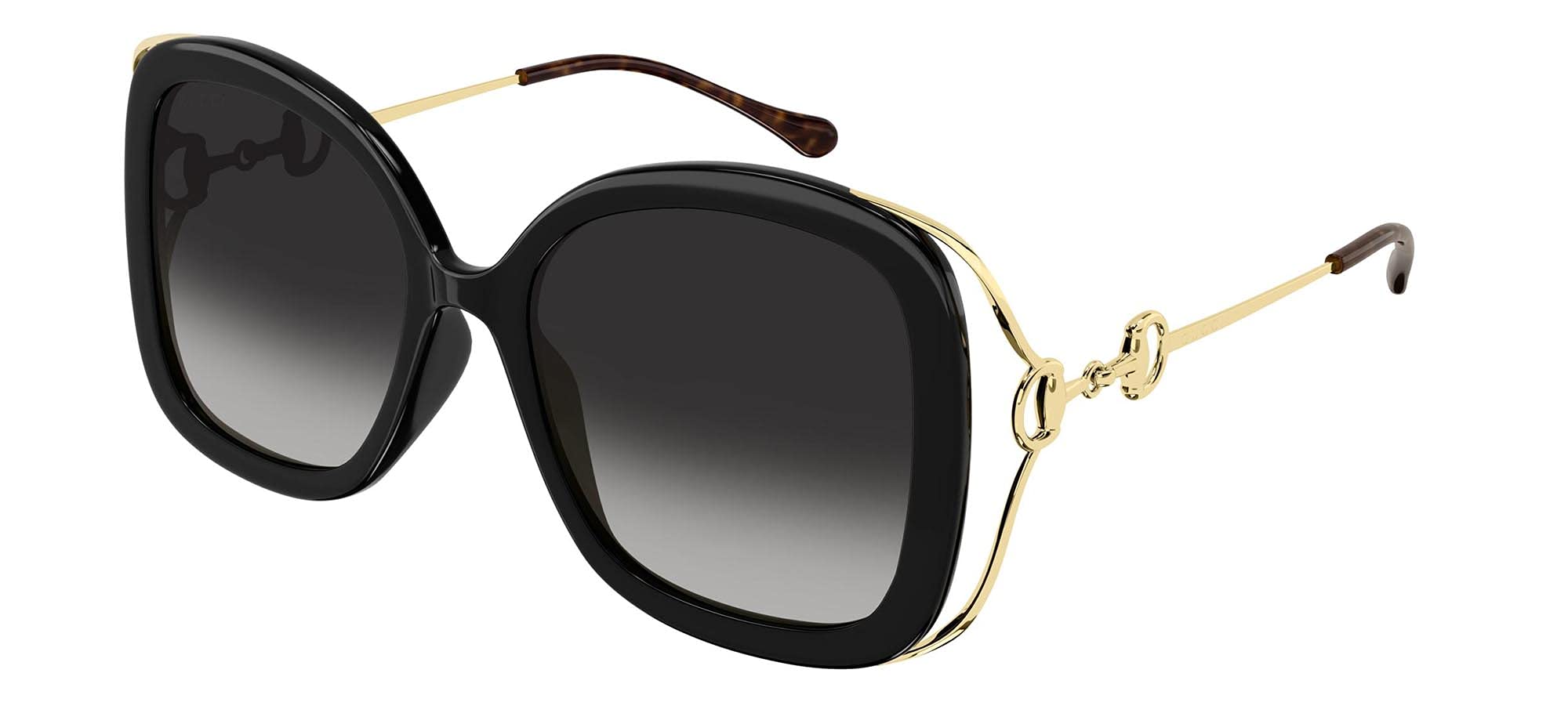 Gucci GG1021S Black/Grey Women's Sunglasses 56mm Lens - Stylish UV Protection Shades for Fashion, Beach & Outdoor Activities