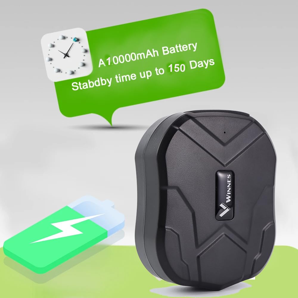 Winnes GPS Tracker TK905B - 10,000mAh Magnetic Car Tracker with 5M Accuracy | Real-Time Location Tracking via SMS & App | Long Battery Life for Vehicles, Fleet & Personal Use | Hidden Tracking Device for Cars, Trucks & Assets