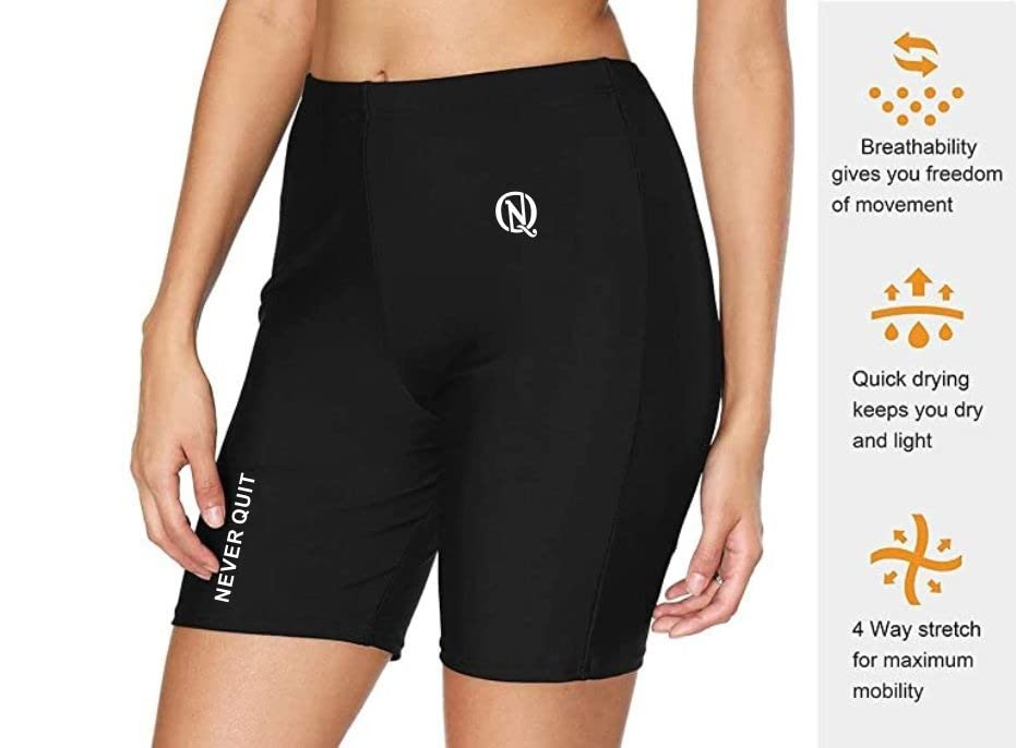 NEVER QUIT Women's Dri-FIT Compression Workout Shorts - Moisture Wicking & Breathable for Running, Yoga & Gym Training