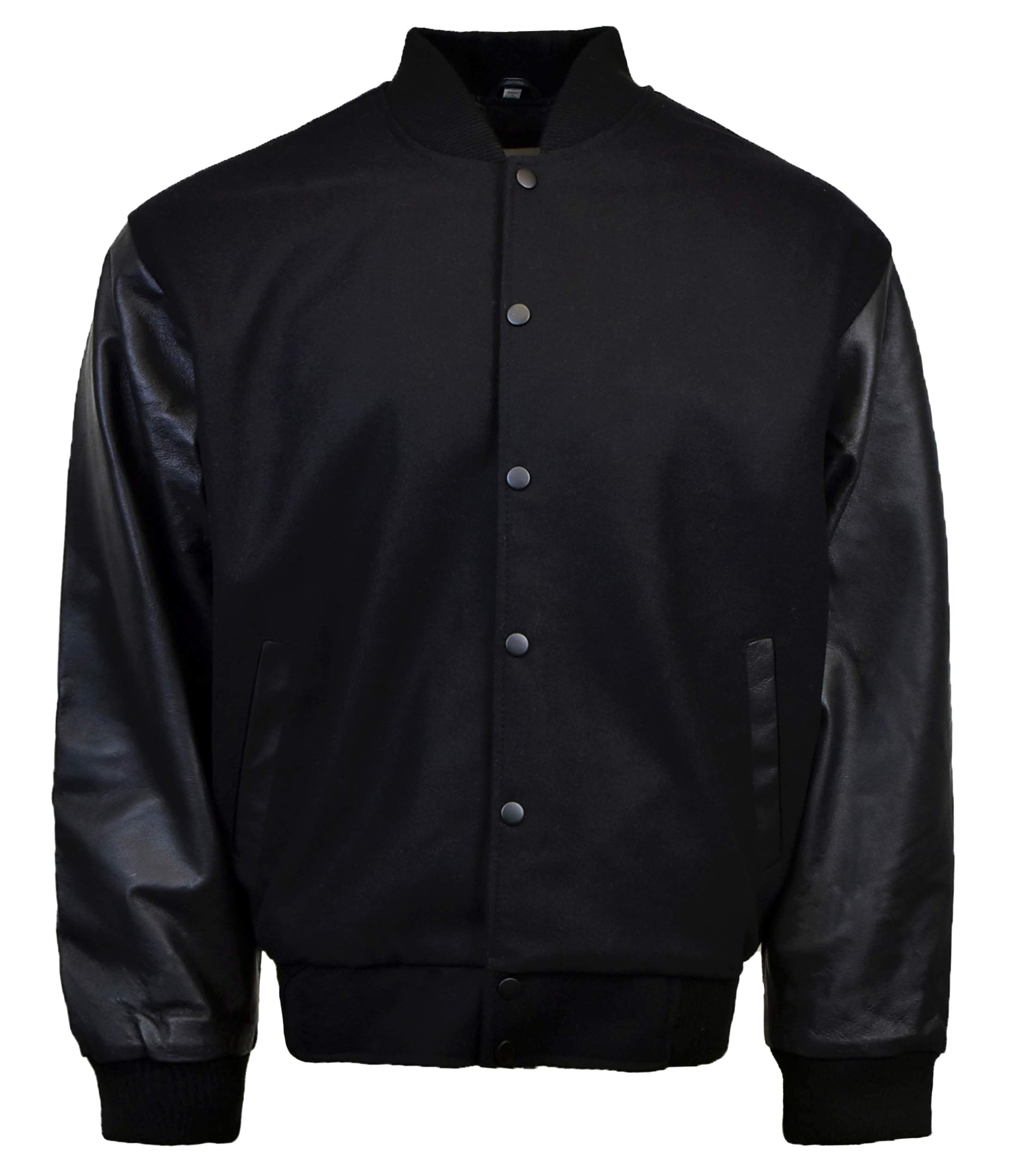 Men's Varsity Jacket with Leather Sleeves & Wool Blend - Letterman College Bomber Jacket for Casual Wear & School Spirit (Perfect for Campus Life, Sports Events & Everyday Fashion)