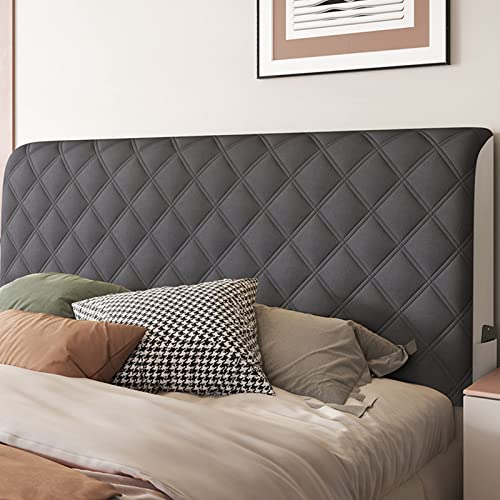 EFELIM Velvet Bed Headboard Slipcover - Queen, Full, Twin, Cal King Size - Quilted Thick Dustproof Headboard Protector (Dark Grey, 180cm/71in) - Perfect for Bedroom Decor & Furniture Protection