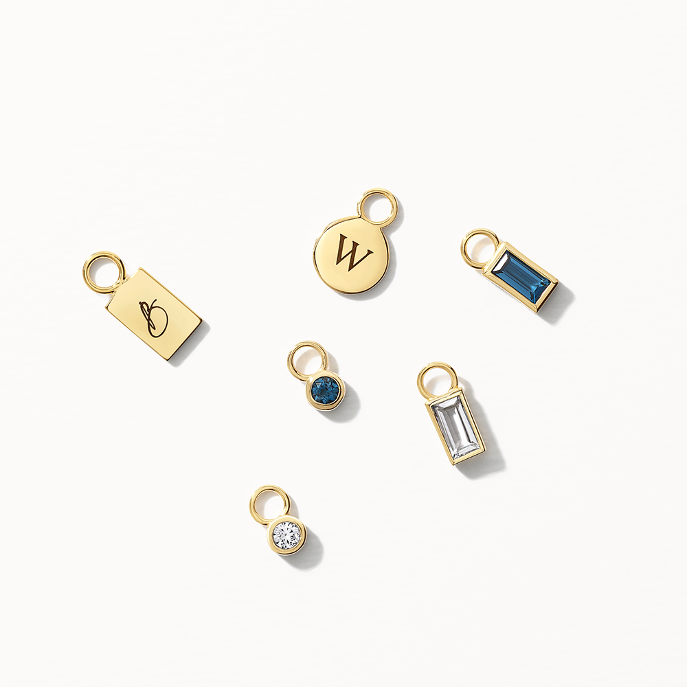 10k Gold Blue Topaz Circle Charm Pendant - Perfect for Necklaces, Bracelets & Gift Giving
