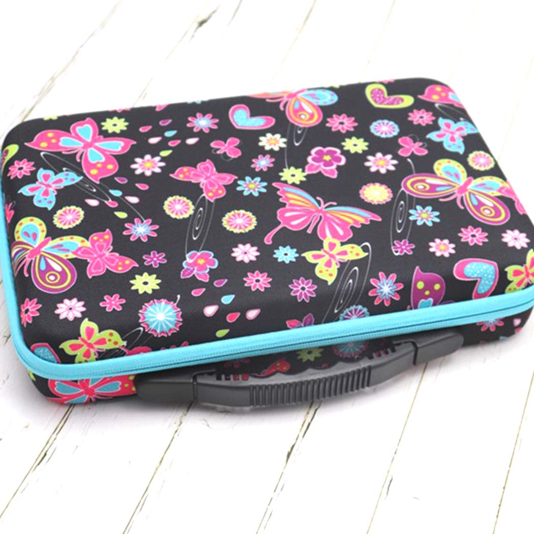 SOWUNO 60 Bottle Essential Oil Carrying Case - Portable Butterfly Design Essential Oil Organizer for Travel, Home & Outdoor Aromatherapy Use