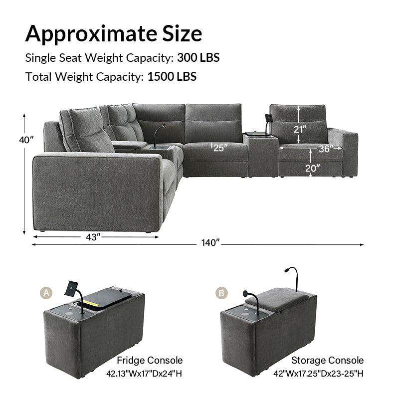EliteNest Smart Reclining Theater Sofa with Built-in Bluetooth Speakers - Luxury Home Theater Seating for Movie Nights & Gaming Setup