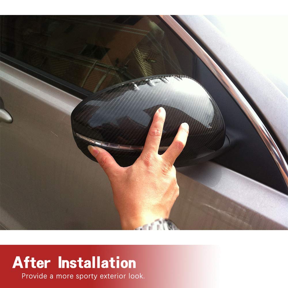 Carbon Fiber Mirror Cover for Kia Optima K5 2011-2015 - Side Door Mirror Cap Replacement - Lightweight & Durable Upgrade - Enhances Vehicle Style & Protection (Perfect for Car Enthusiasts & Custom Builds)