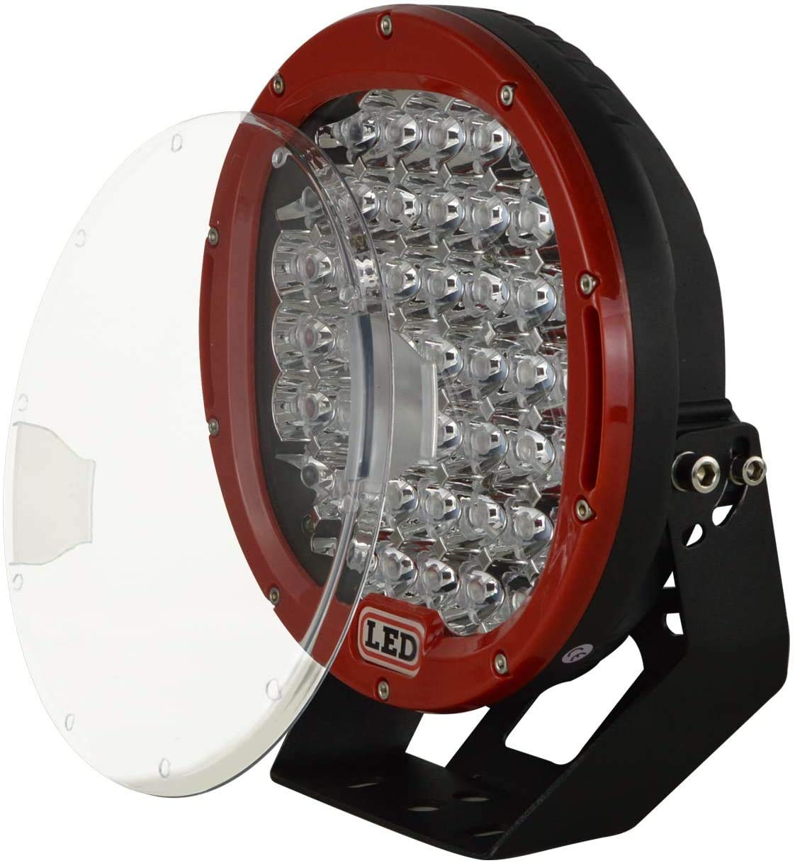 2PCS 225W 9 Inch LED Work Light Bar - Spot Beam Off Road Lights 12V/24V Waterproof Fog Driving Lights for Truck, Boat, Car, 4x4, ATV, UTV, SUV, 4WD (Red) - Perfect for Night Off-Roading, Camping & Emergency Lighting