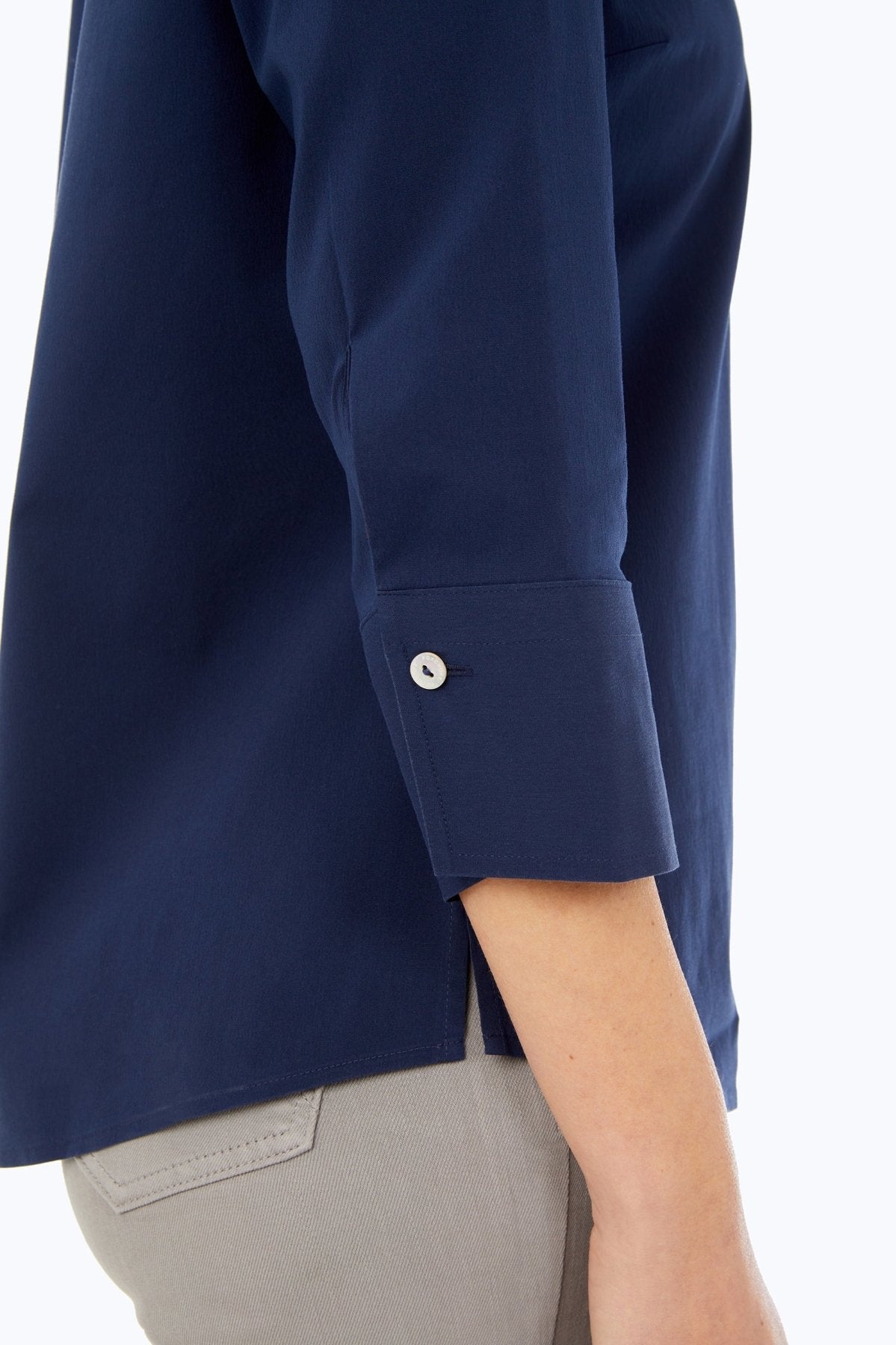 Mary No Iron Stretch 3/4 Sleeve Shirt - Wrinkle-Free Comfort Blouse for Women - Perfect for Office, Travel & Casual Wear