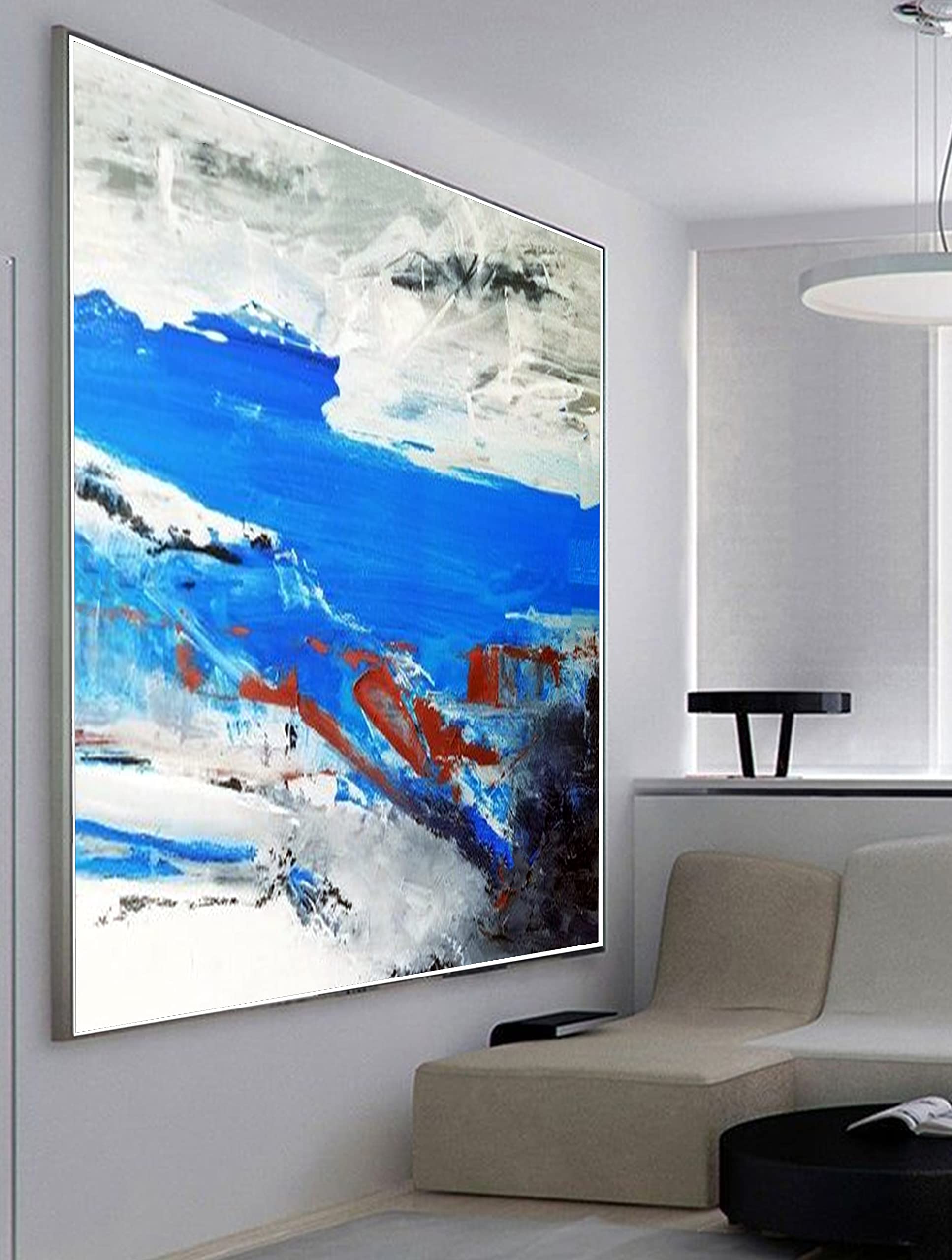 3D Textured Canvas Wall Art Painting - Modern Boho Home Decor, 32x32 Inch Handmade Arch Design for Living Room, Bedroom & Wedding Decor | Customizable Artwork for Stylish Interior Design