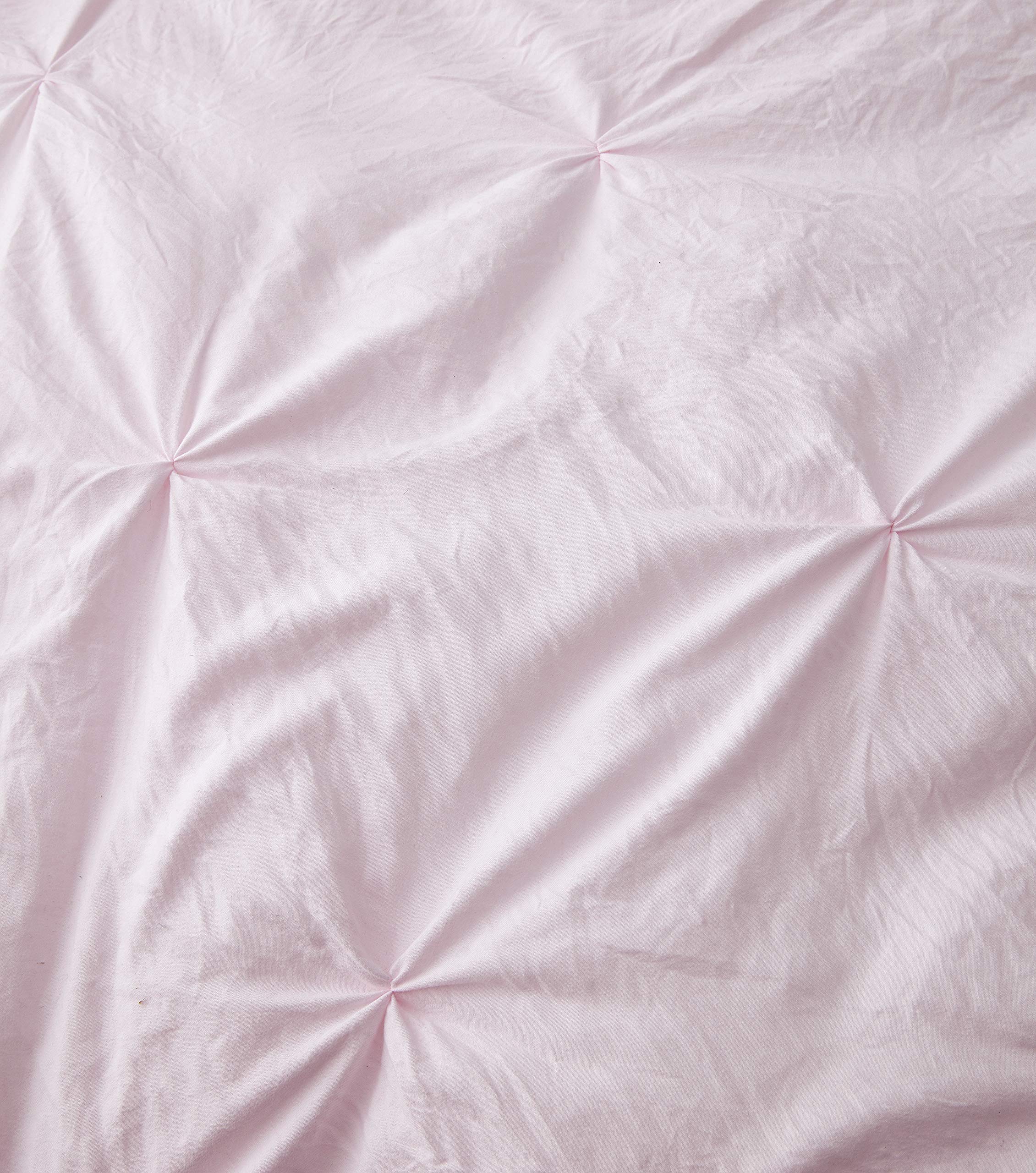 Premium Soft Cotton Comforter Set - All Season Goose Down Alternative Pinch Pleat Duvet Insert | 500 GSM Fill Power | Oversized Queen 3-Piece Bedding Set in Light Pink | Perfect for Master Bedroom, Guest Room & Cozy Home Decor