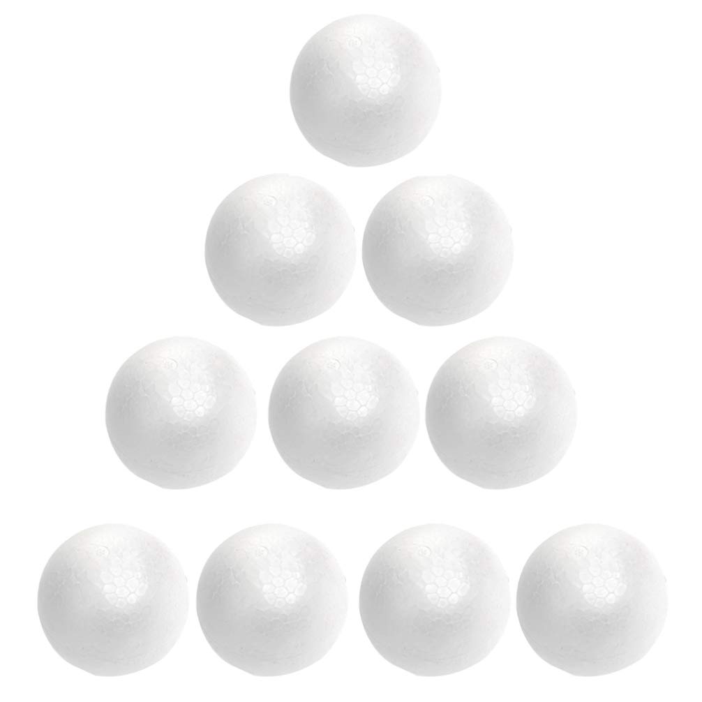 Vintage Christmas Decorations - 10pcs 4cm White Polystyrene Foam Craft Spheres for DIY Holiday Ornaments, Wedding Decor, and Art Projects - Smooth Round Balls for Painting, Modeling & Festive Home Decor (Perfect for Christmas Trees, Wreaths, and Table Centerpieces)