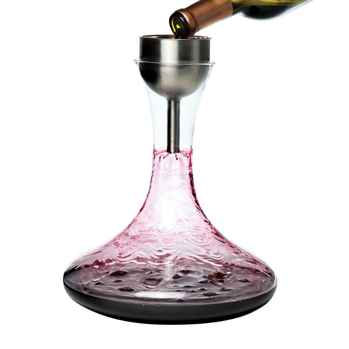 Premium Oenophilia Cascadia Wine Aerator Funnel - Stainless Steel Wine Pourer & Decanter with Stand - Perfect for Red Wine Lovers, Home Bars & Dinner Parties