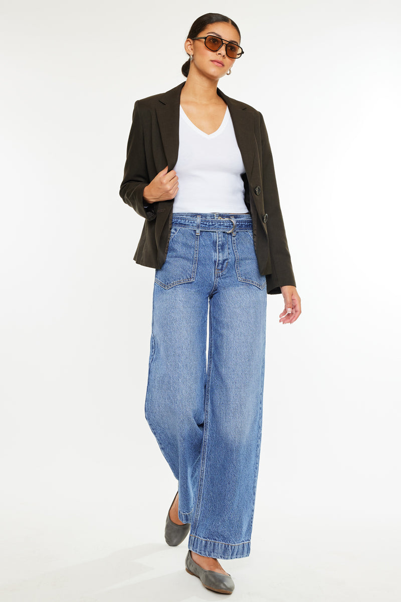 Finn Ultra High Rise Wide Leg Jeans for Women - Stretchy Comfort Fit, Plus Size & Petite Options - Perfect for Casual Wear, Office & Date Nights