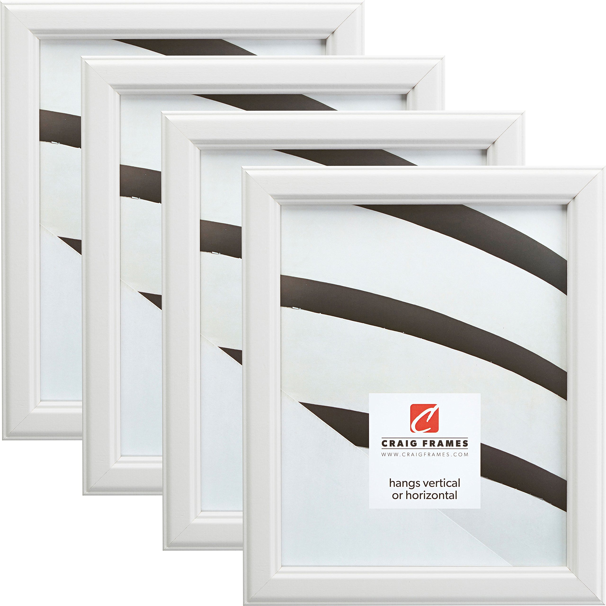 Craig Frames 434WH 10 x 12 Inch White Picture Frames - Set of 4 for Wall Decor, Photo Displays & Home Office Art | Perfect for Living Room, Bedroom & Gallery Wall Arrangements