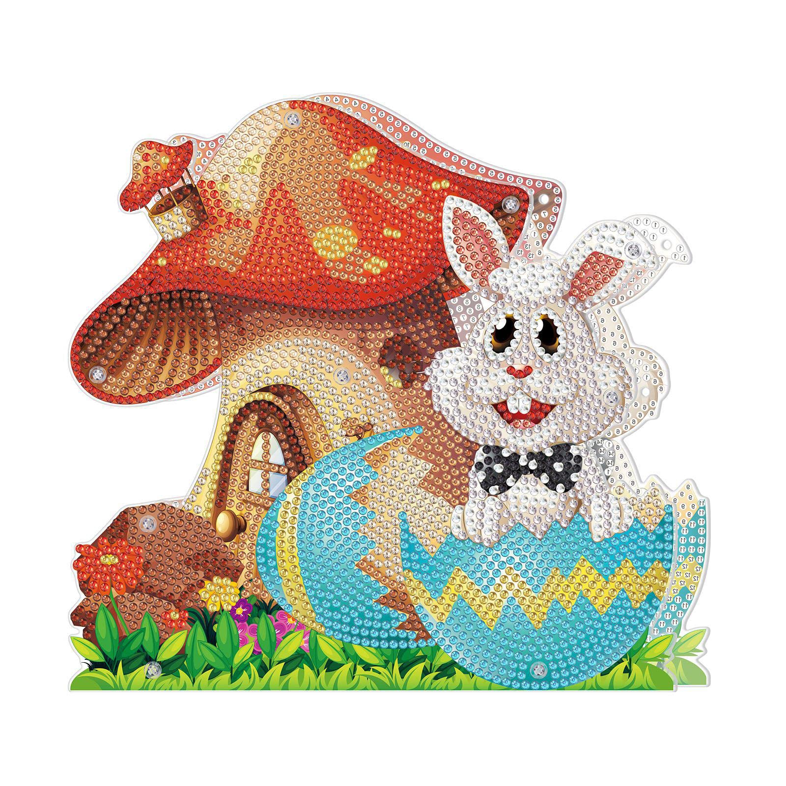 5D Diamond Painting Kits with LED String Light - Easter DIY Rabbit Egg Rhinestone Art Set, Cute Bunny Diamond Painting Decor for Easter Gifts | Home Decor, Wall Art, Holiday Crafting