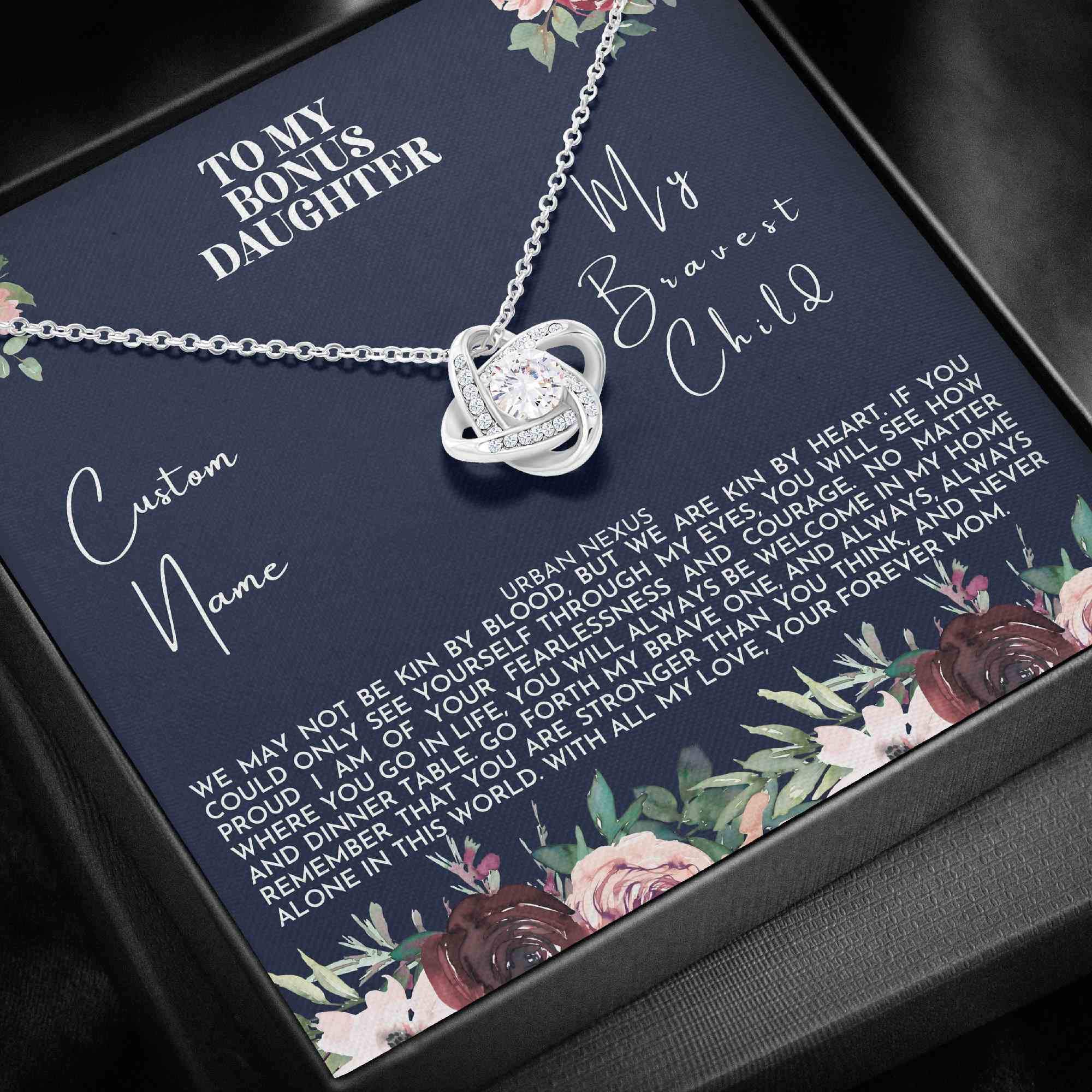 Personalized Message Jewelry Necklace - Wedding Gift for Mom & Step Daughter - Handmade Custom Size for Special Occasions