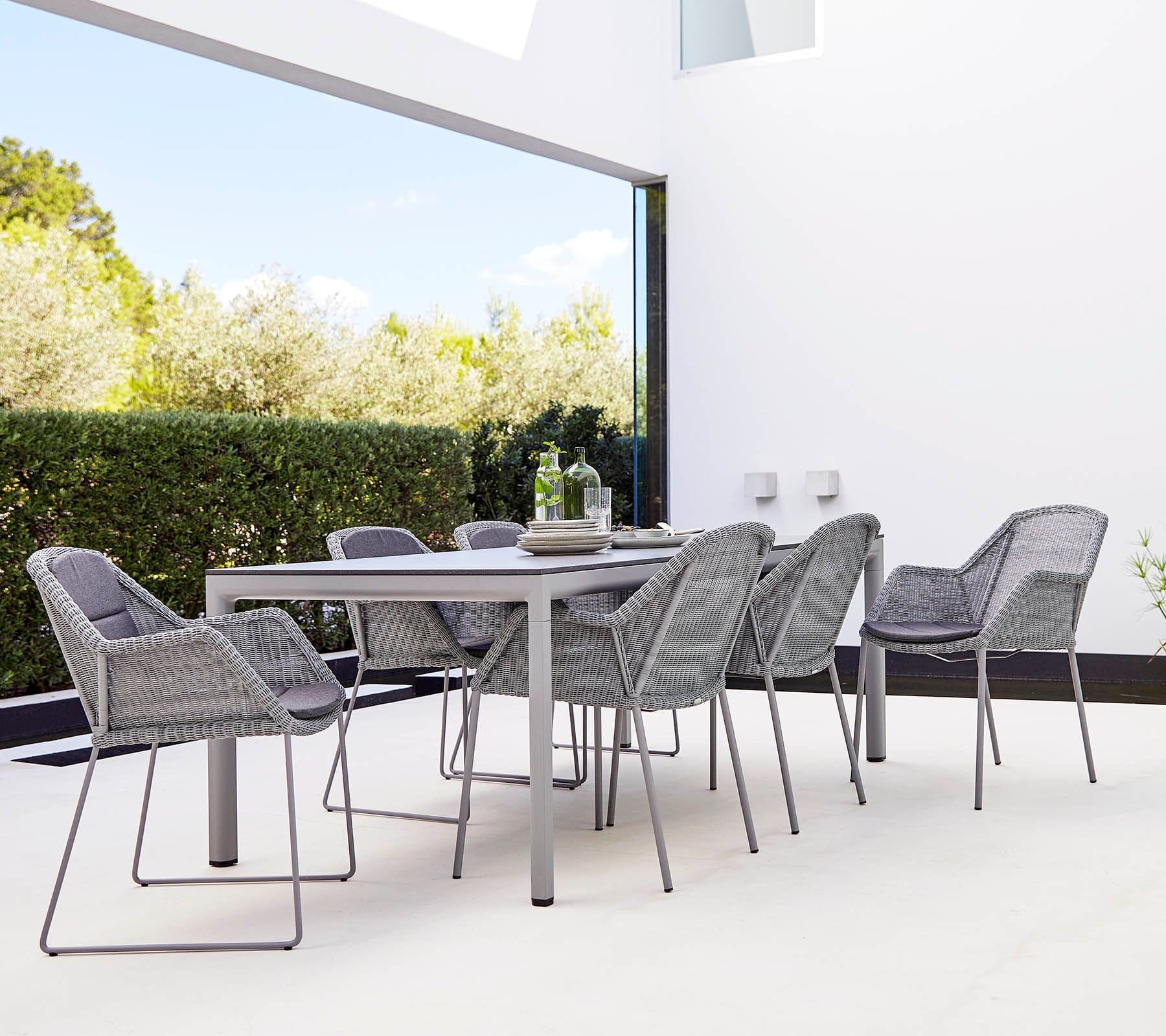 Breeze Outdoor Dining Weave Chairs Set of 2 - Lightweight Patio Furniture for Backyard, Poolside & Garden - Weather-Resistant Wicker Dining Chairs with Cushions