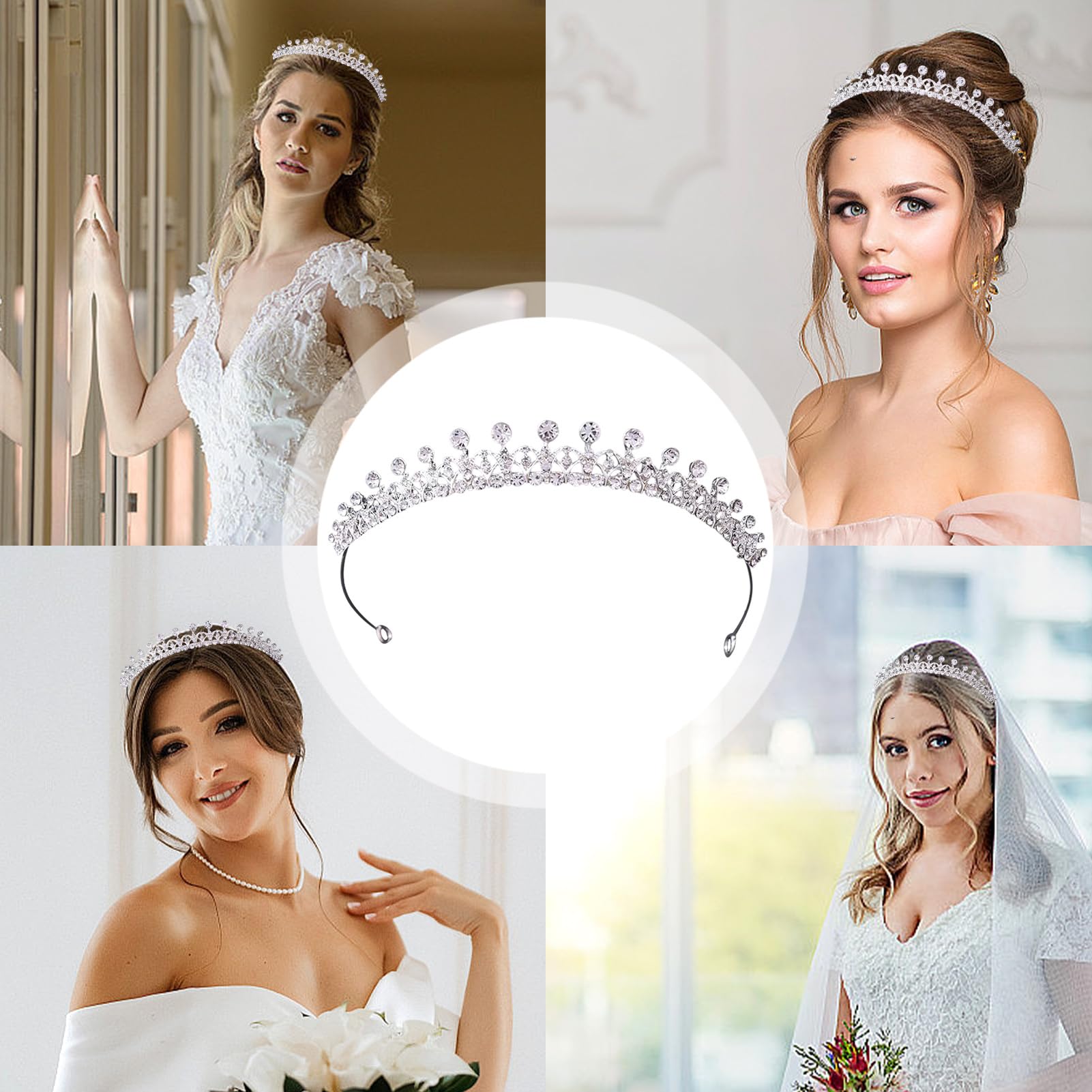 FASSME Golden Bridal Headpiece - Simple Wedding Tiara & Performance Hair Accessories for Halloween, Birthday, Anniversary | Elegant Headwear for Brides, Dancers & Special Occasions