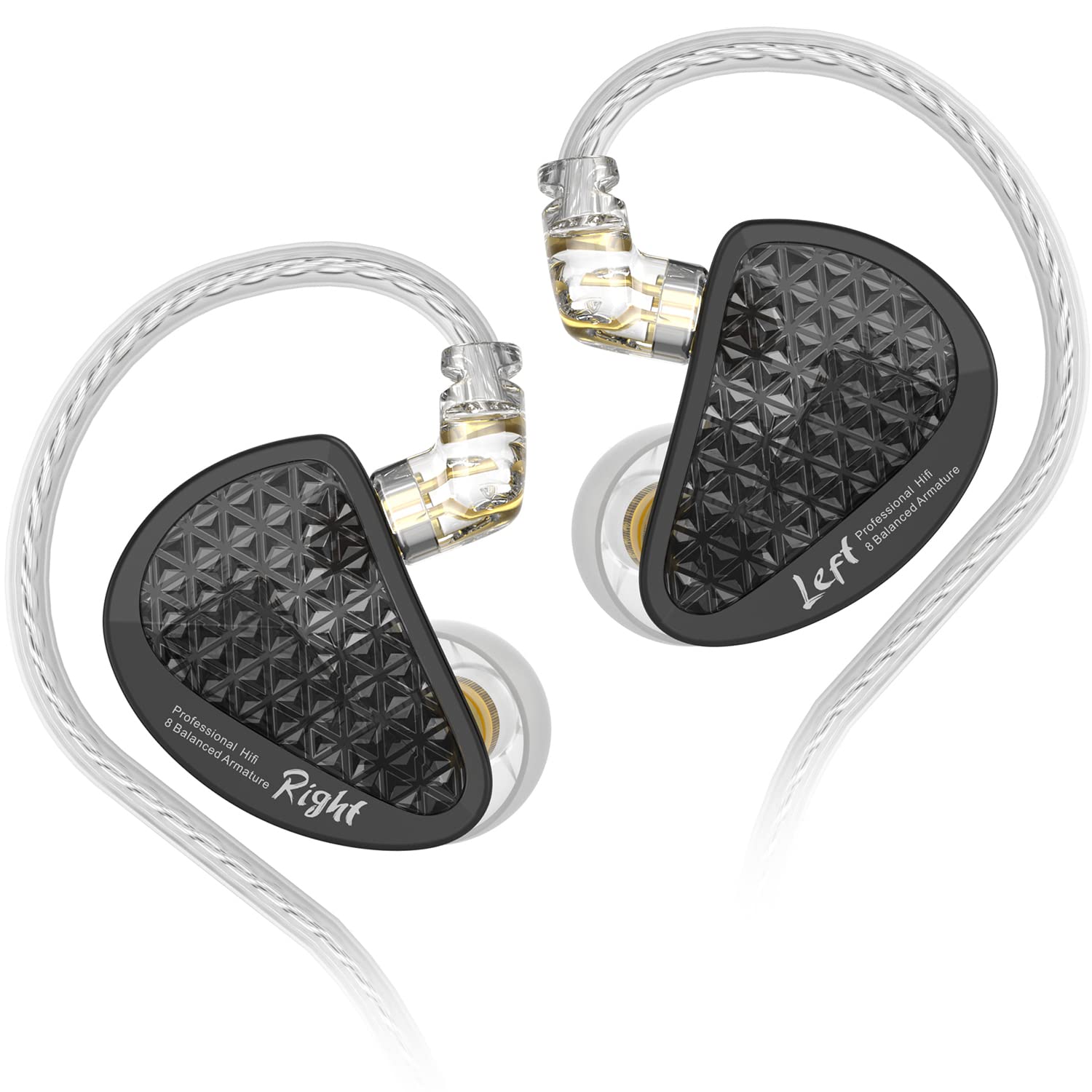 KZ AS16 Pro 8BA HiFi In-Ear Monitor Headphones - 2022 Premium Studio Earbuds with Balanced Armature Drivers for Music Recording, Gaming & Audiophiles (No Mic, Black) | Perfect for Studio Monitoring, Stage Performance & Professional Audio Work