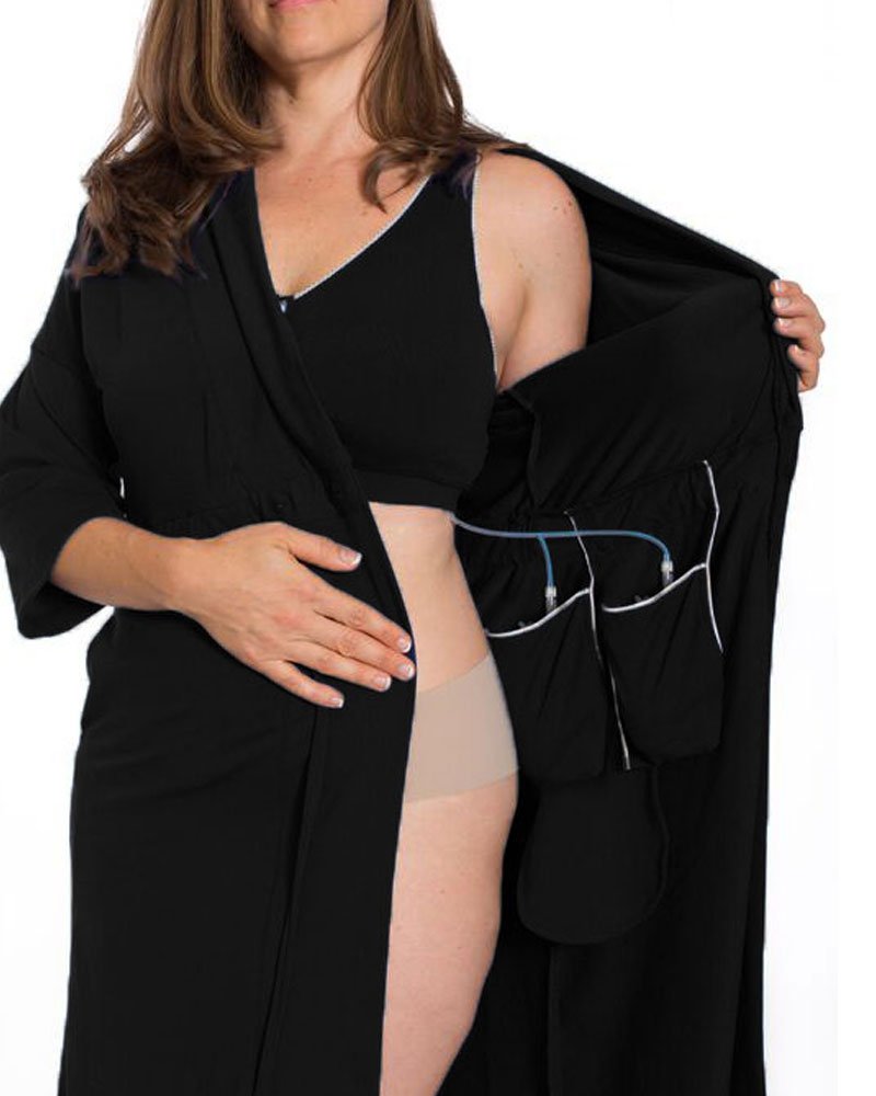 Post Mastectomy Robe for Women - Soft Recovery Robe with Internal Pockets, Breast Cancer Surgery Gift, Mommy Makeover & Tummy Tuck Comfort Wear - Perfect for Hospital Stay, Home Recovery and Relaxation