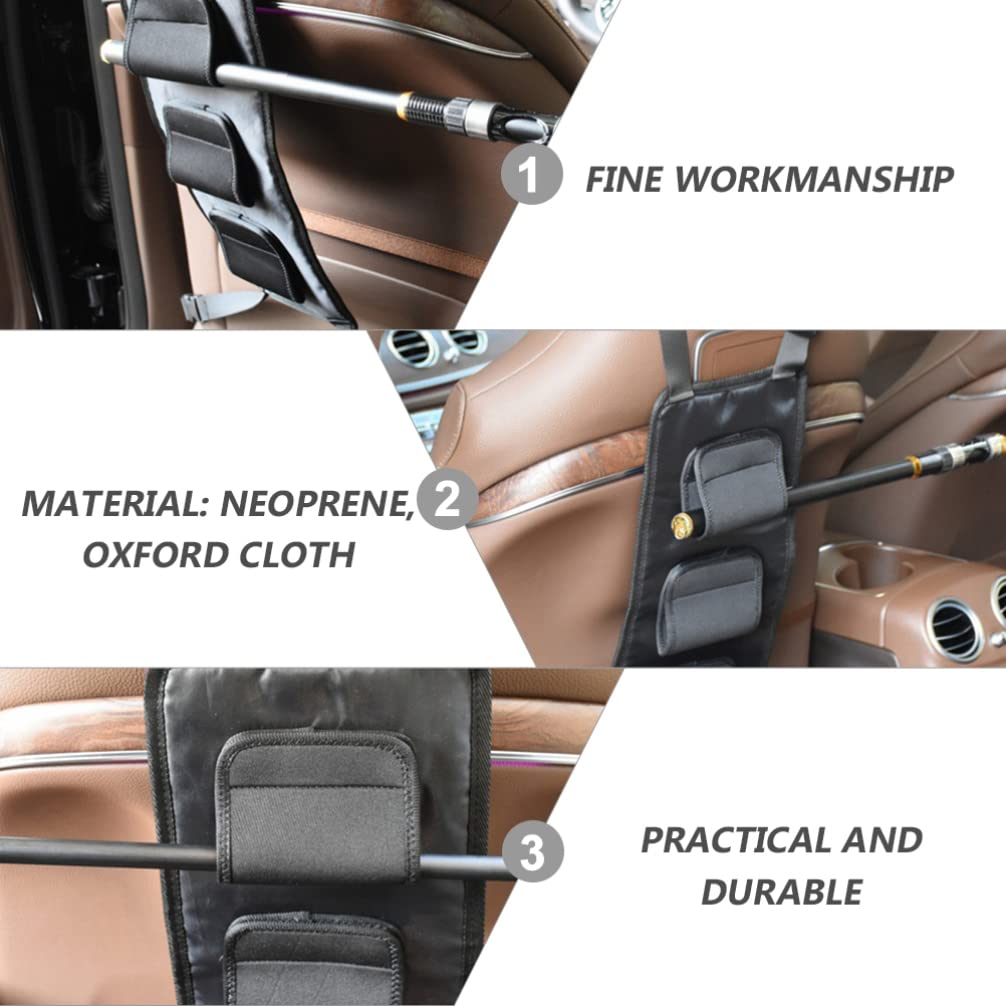 VICASKY 2-Pack Car Fishing Rod Storage Bag - Adjustable Back Seat Organizer with Neoprene Padding | Perfect for Vehicle Fishing Gear & Phone Stand | Ideal for Road Trips, Camping & Outdoor Adventures